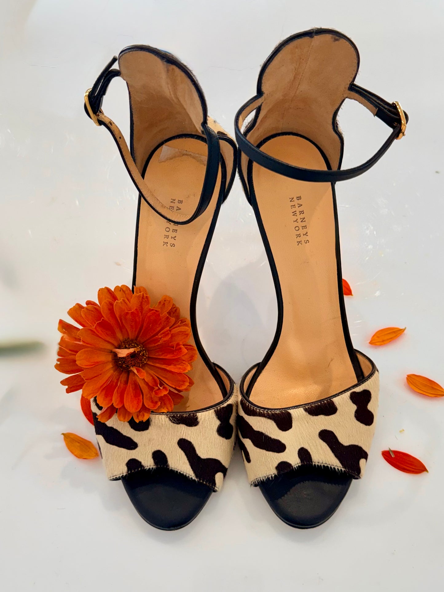 Vintage Barneys NY Pony Hair Animal Print Heels