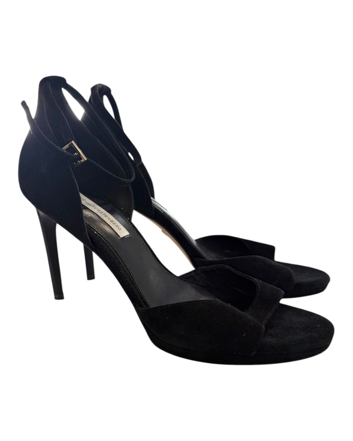 Vintage Diane Von Furstenberg Black Suede Heels