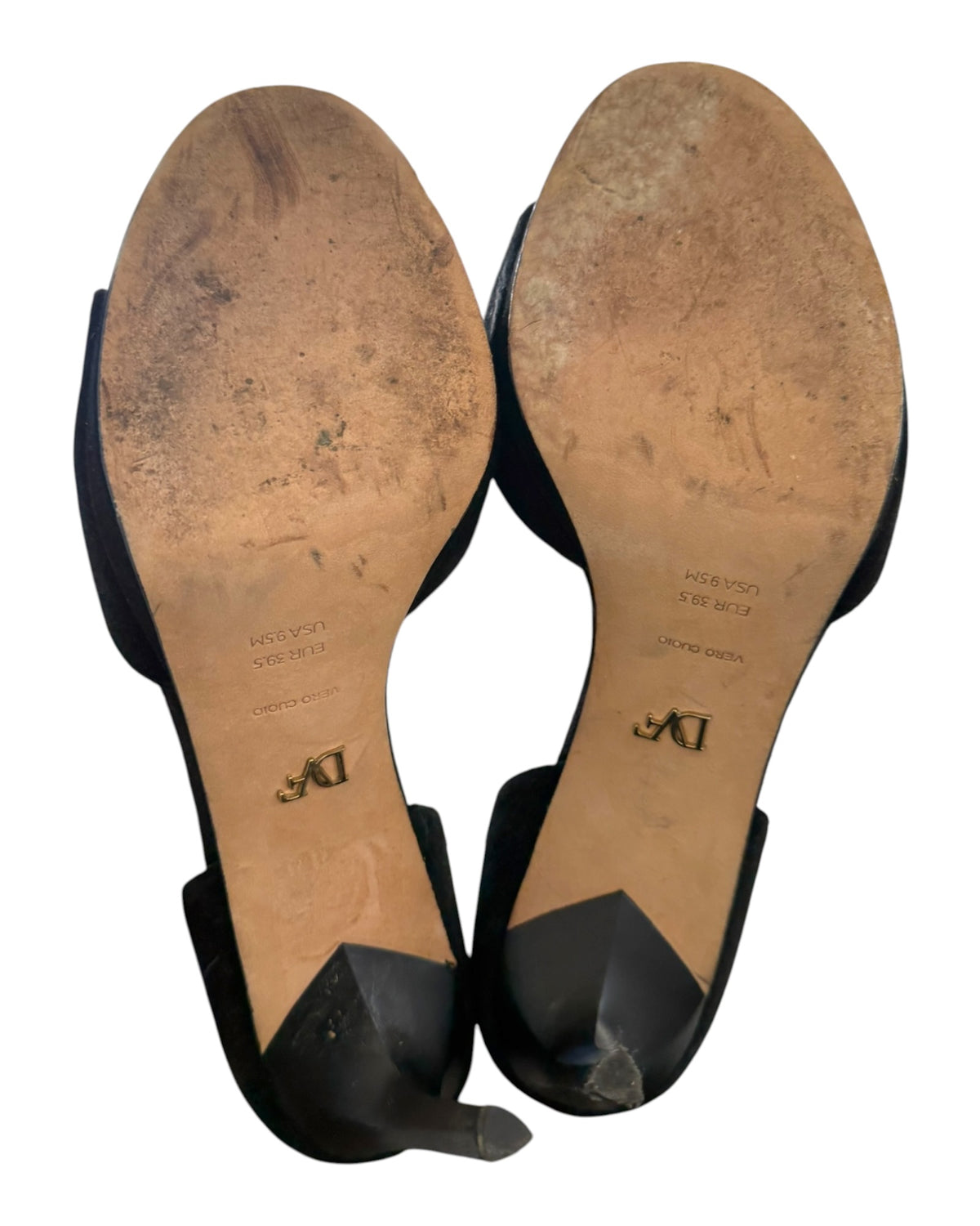 Vintage Diane Von Furstenberg Black Suede Heels