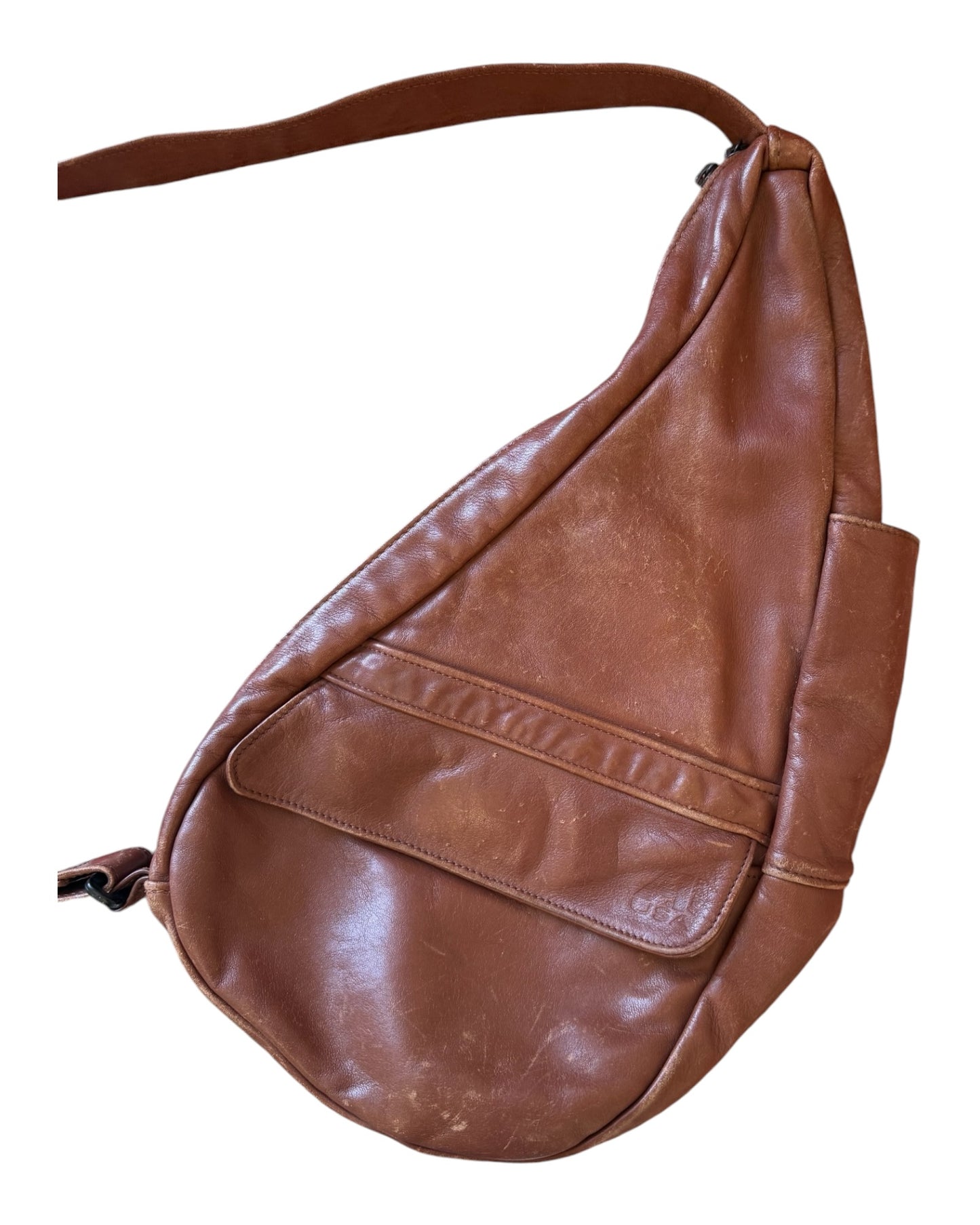 Vintage Brown Leather Sling Bag