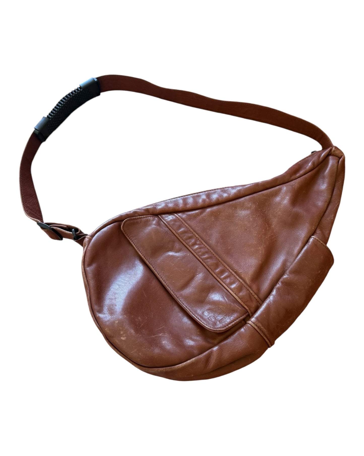 Vintage Brown Leather Sling Bag