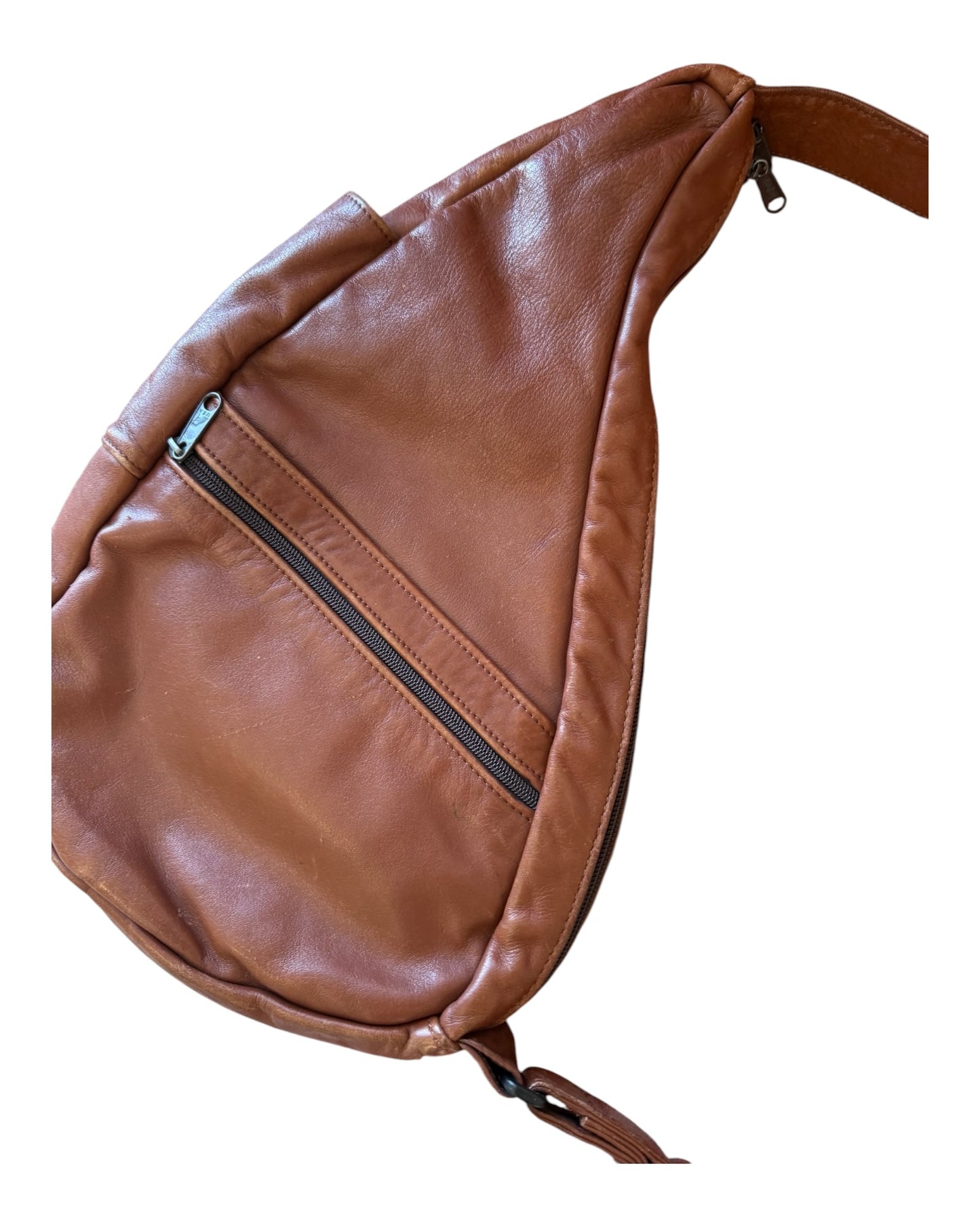 Vintage Brown Leather Sling Bag