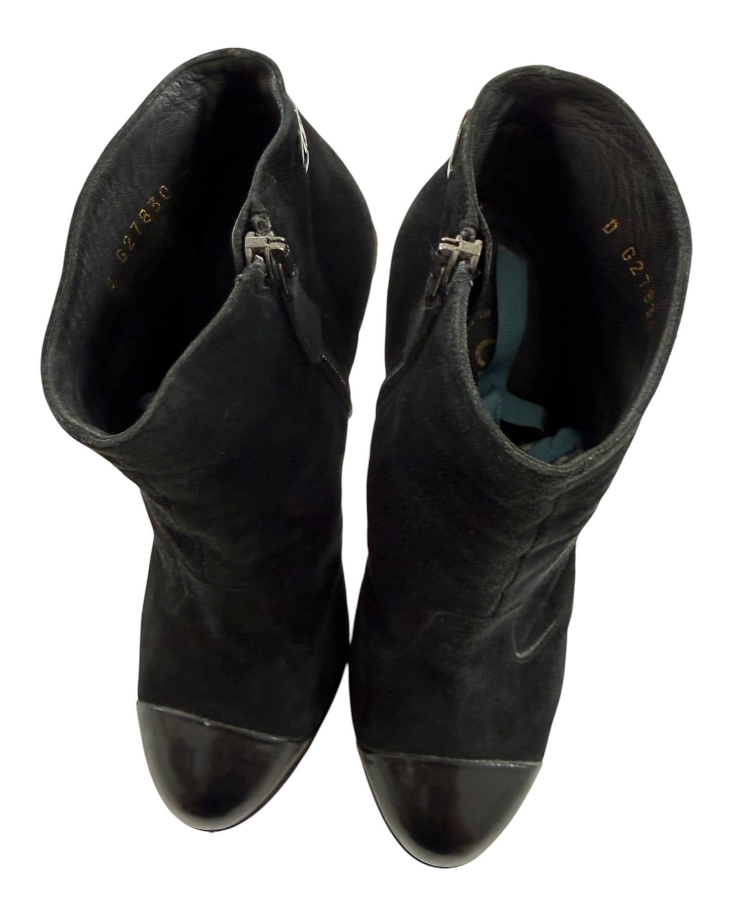 Vintage Chanel Black Suede Booties