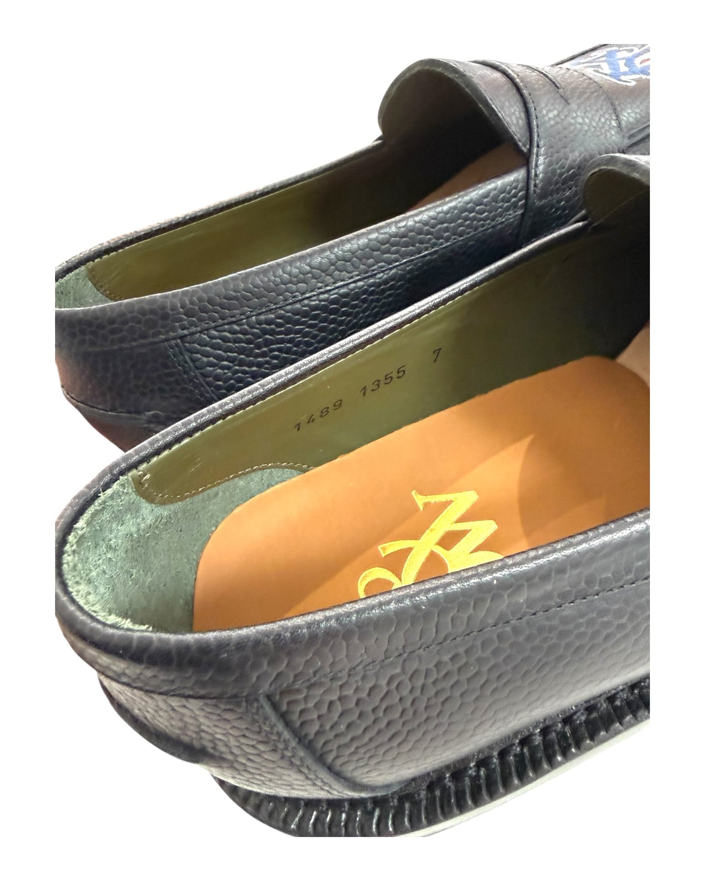 Pre-Loved Blackstock & Weber Custom NY Mets Black Loafers