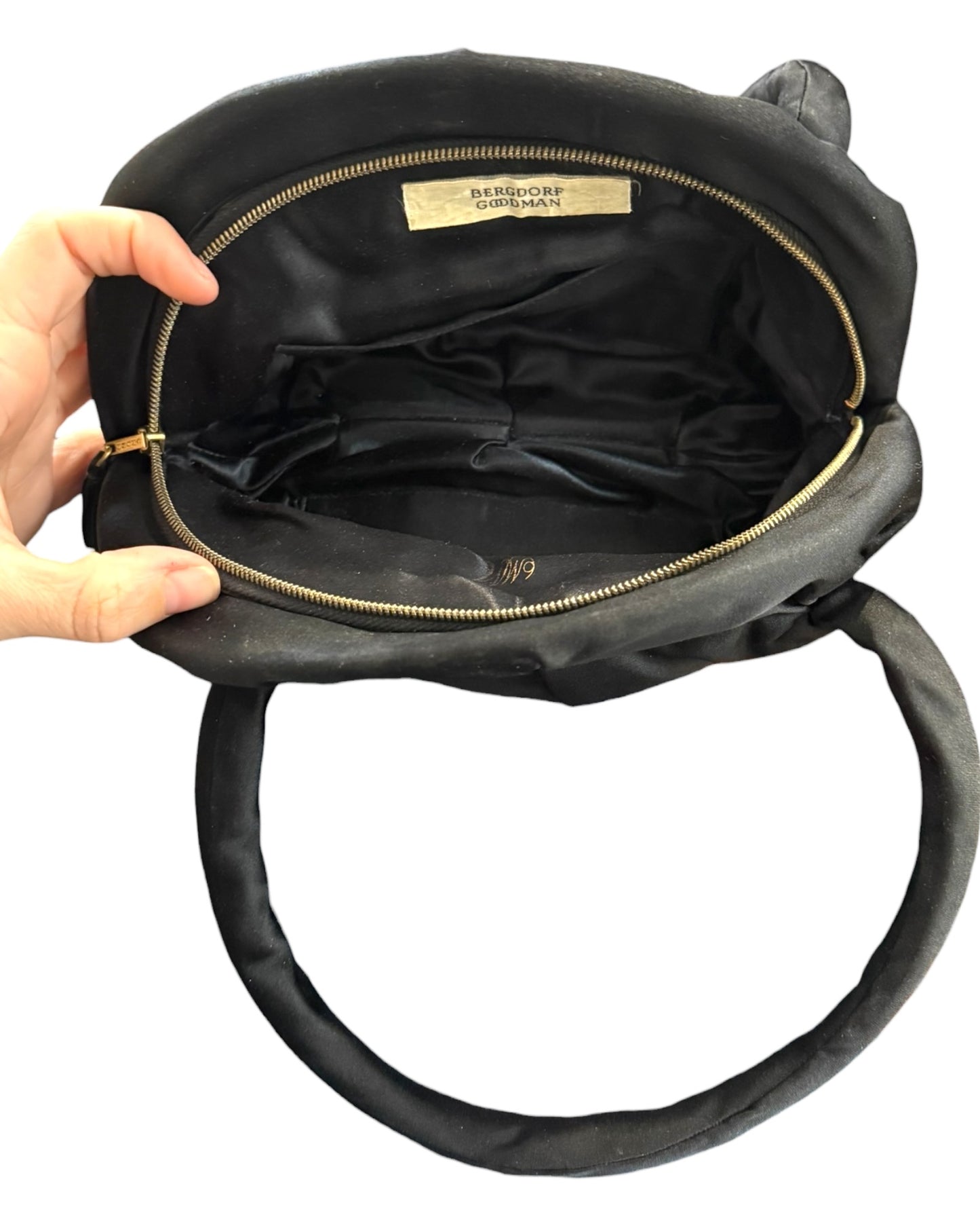 Vintage Bergdorf Goodman Black Silk Mini Handbag