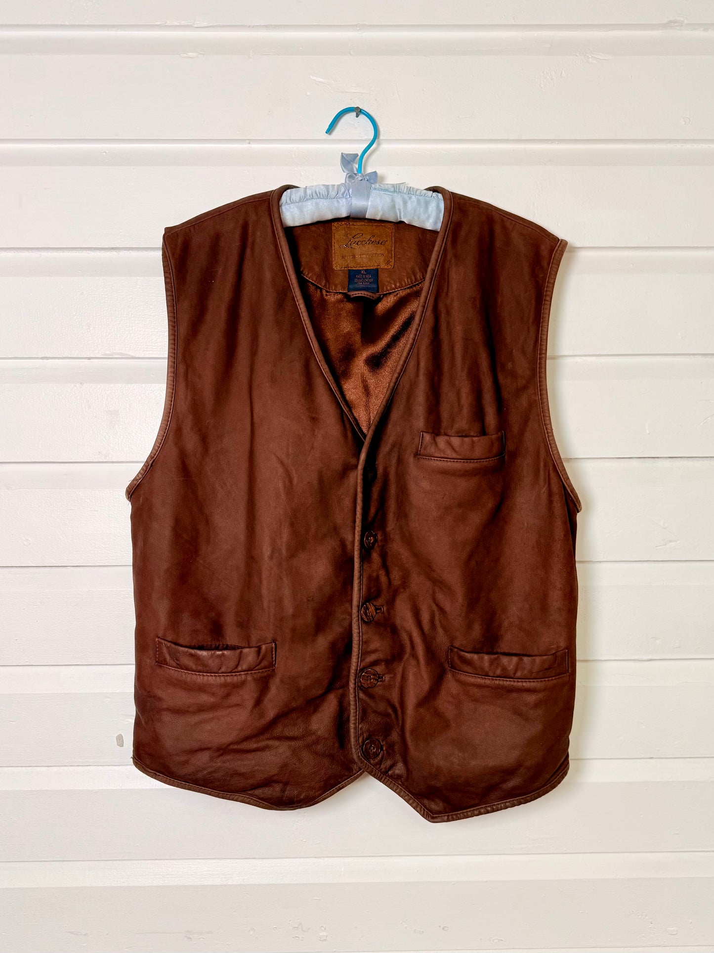Vintage Lucchese Brown Leather Vest
