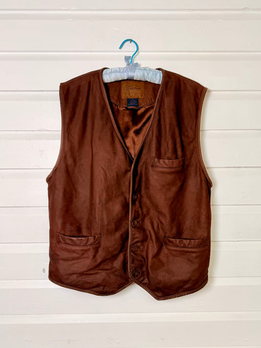 Vintage Lucchese Brown Leather Vest