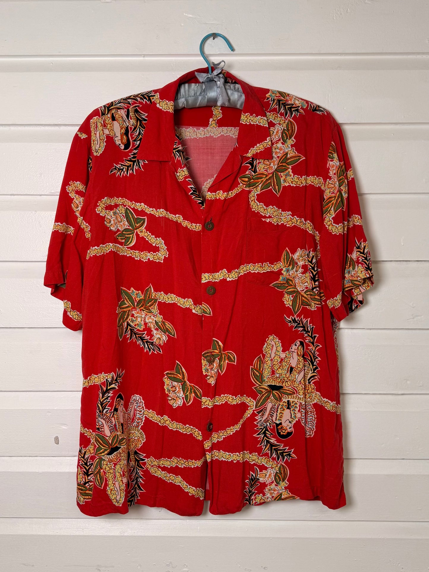 Vintage Red Hawaiian Shirt