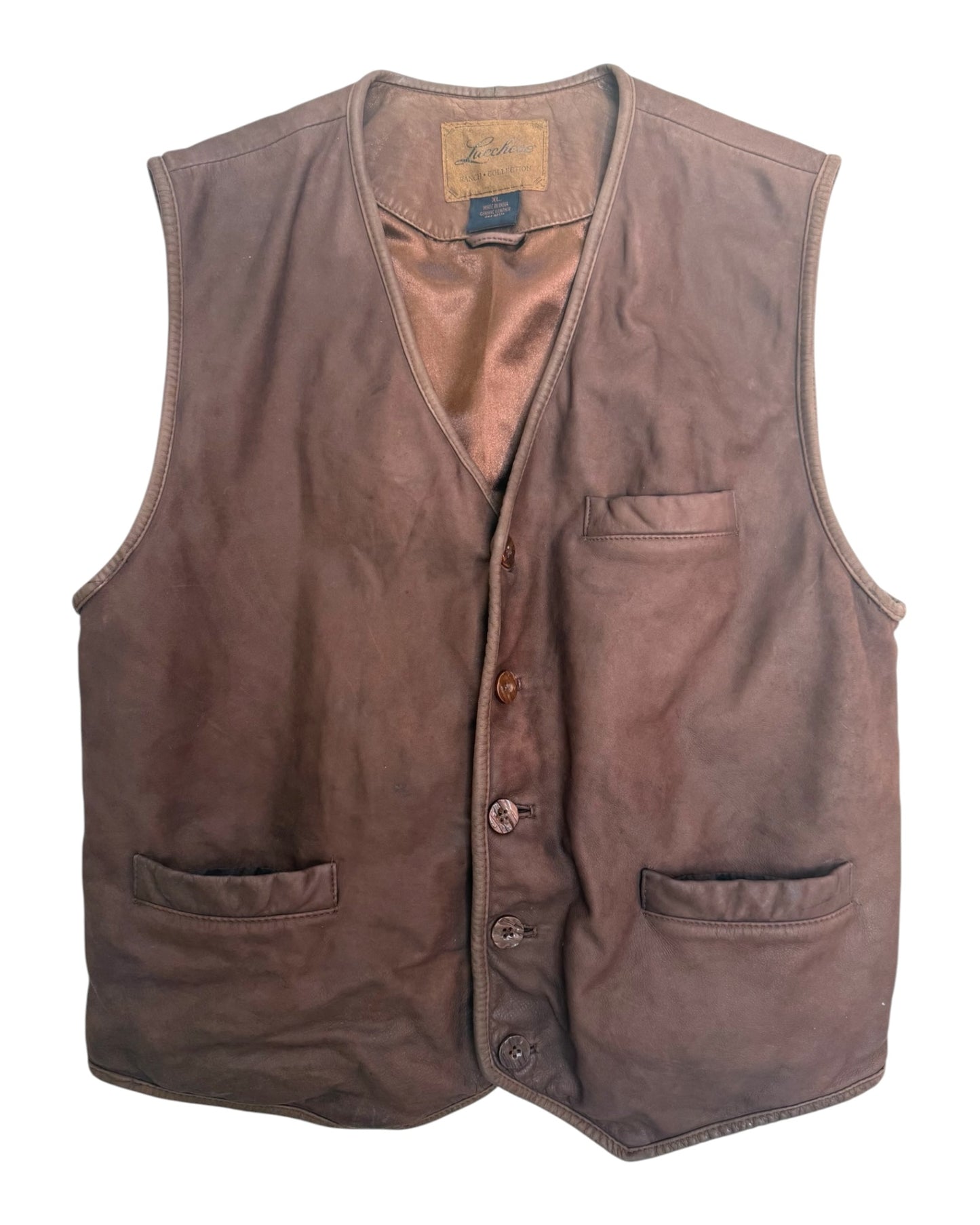 Vintage Lucchese Brown Leather Vest
