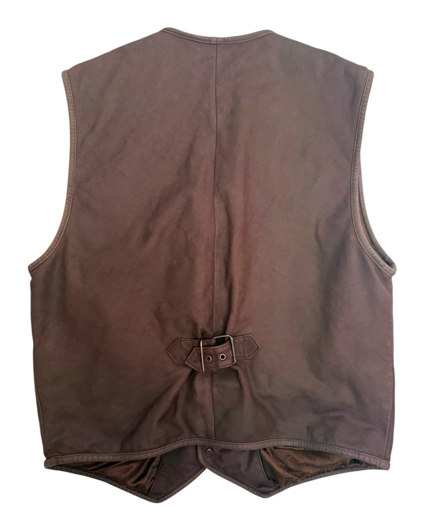 Vintage Lucchese Brown Leather Vest
