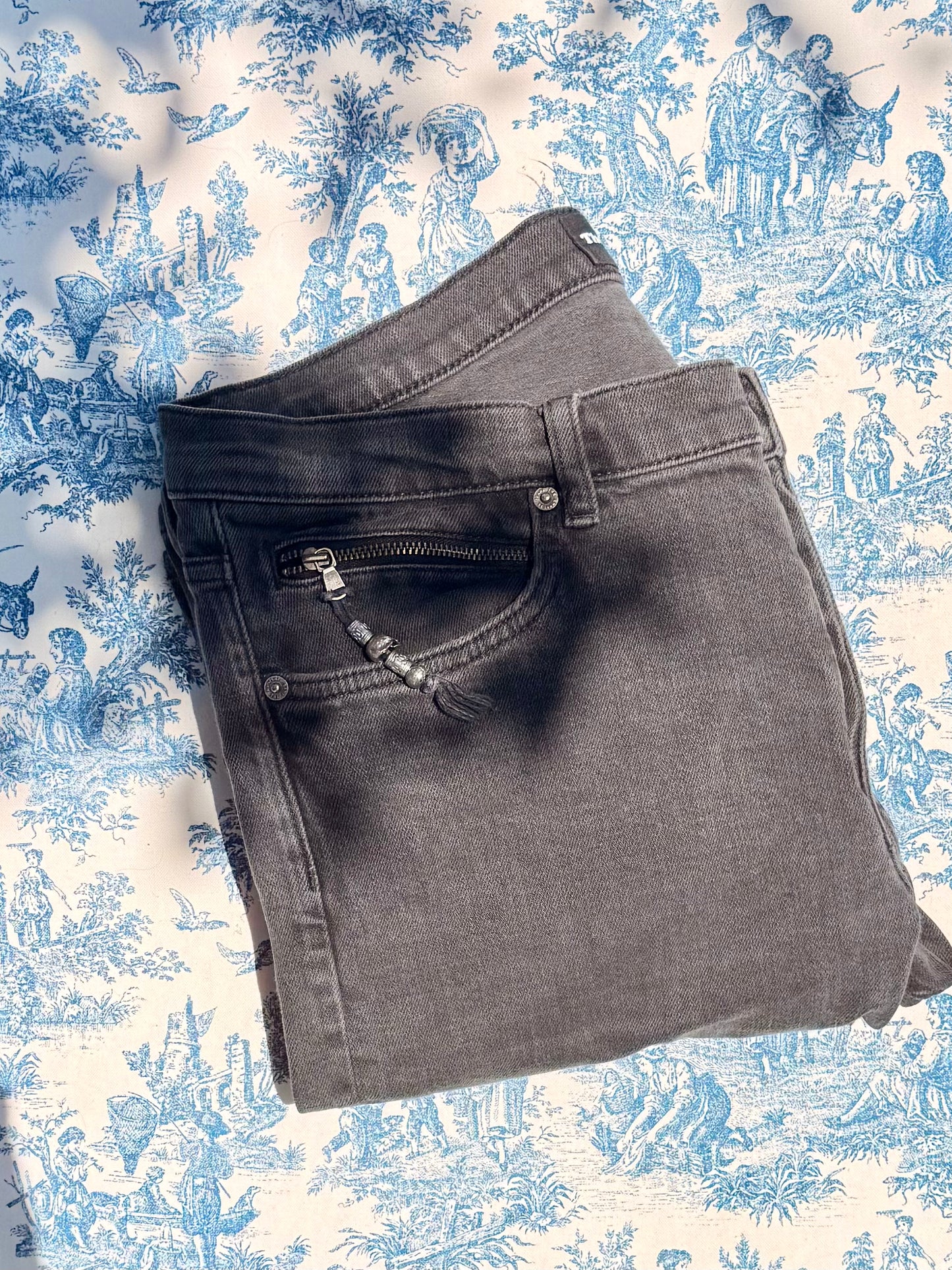 Pre-Loved The Kooples Charcoal Skinny Jeans with Charm