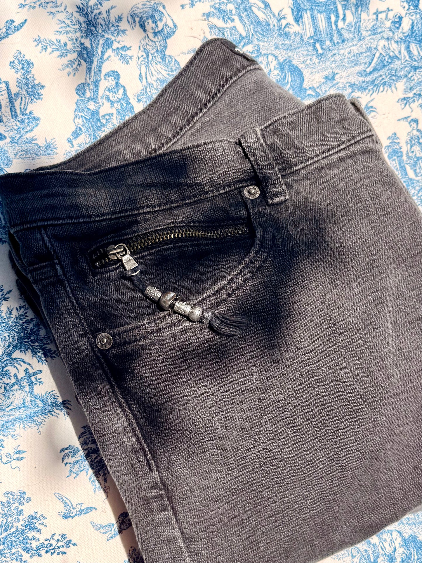 Pre-Loved The Kooples Charcoal Skinny Jeans with Charm
