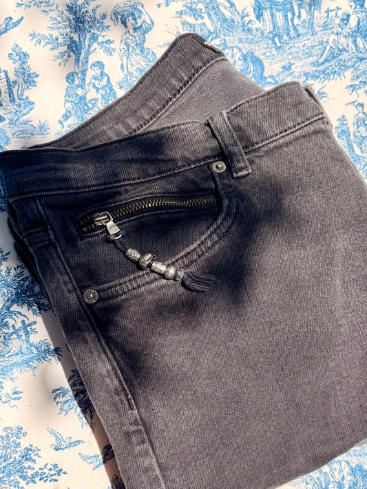 Pre-Loved The Kooples Charcoal Skinny Jeans with Charm