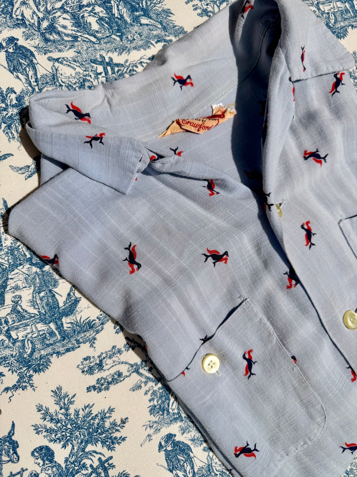Vintage Embroidered Button-Up Top