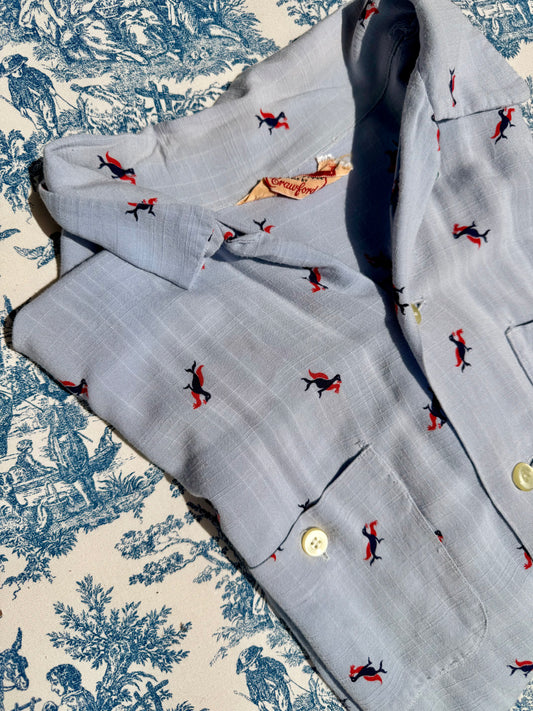Vintage Embroidered Button-Up Top