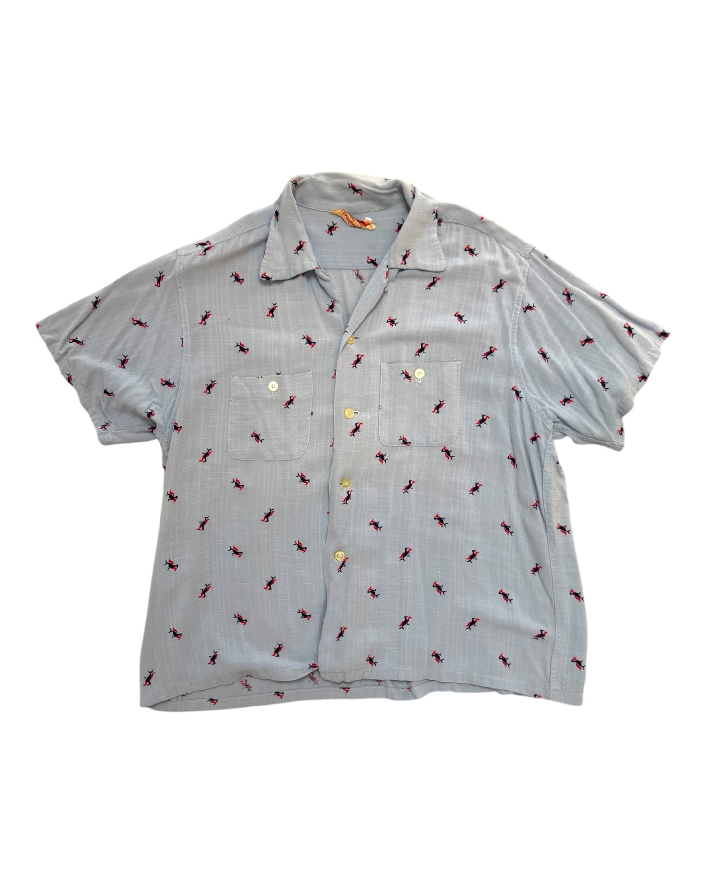 Vintage Embroidered Button-Up Top