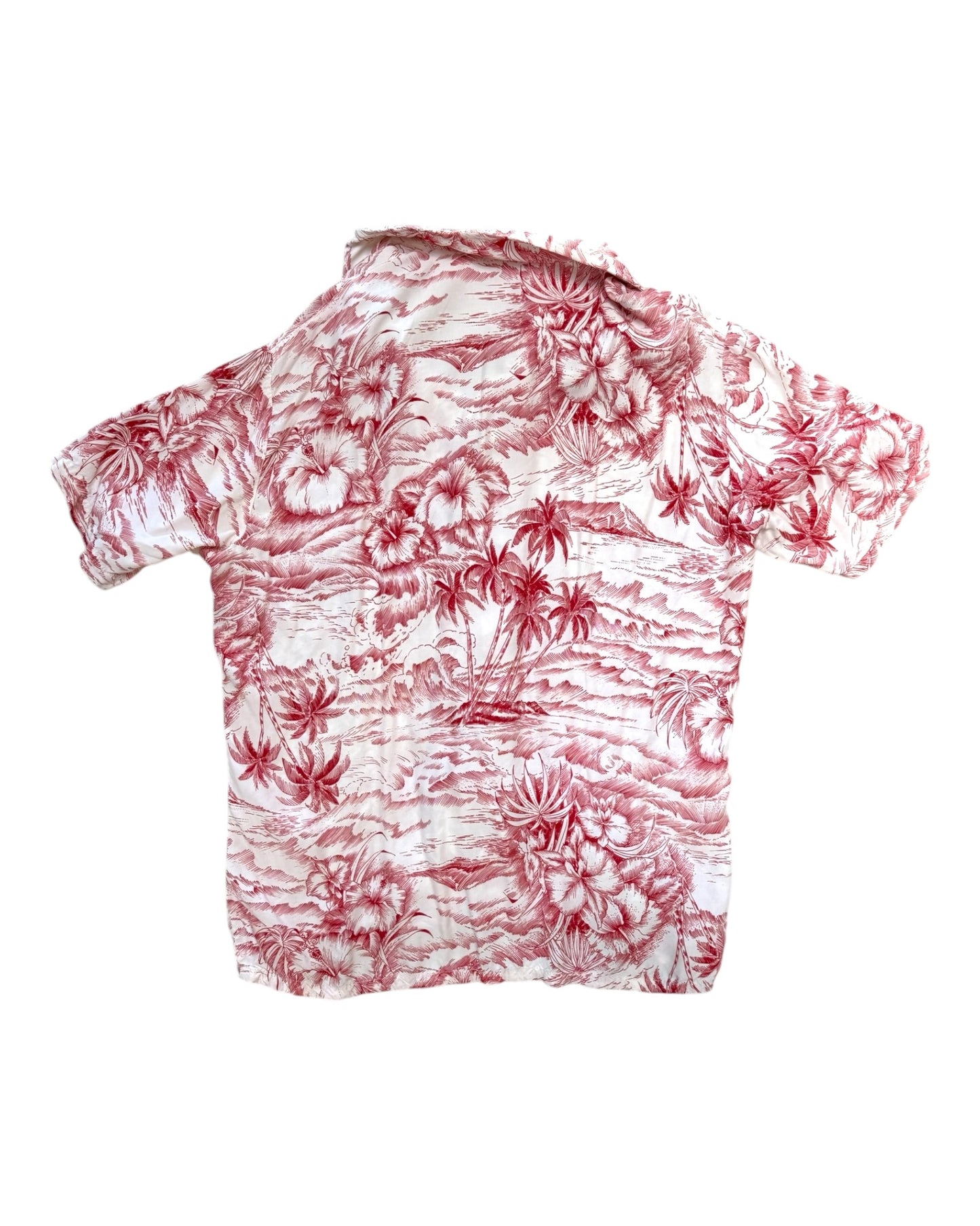 Vintage Don Giovanni Red and White Hawaiian Shirt