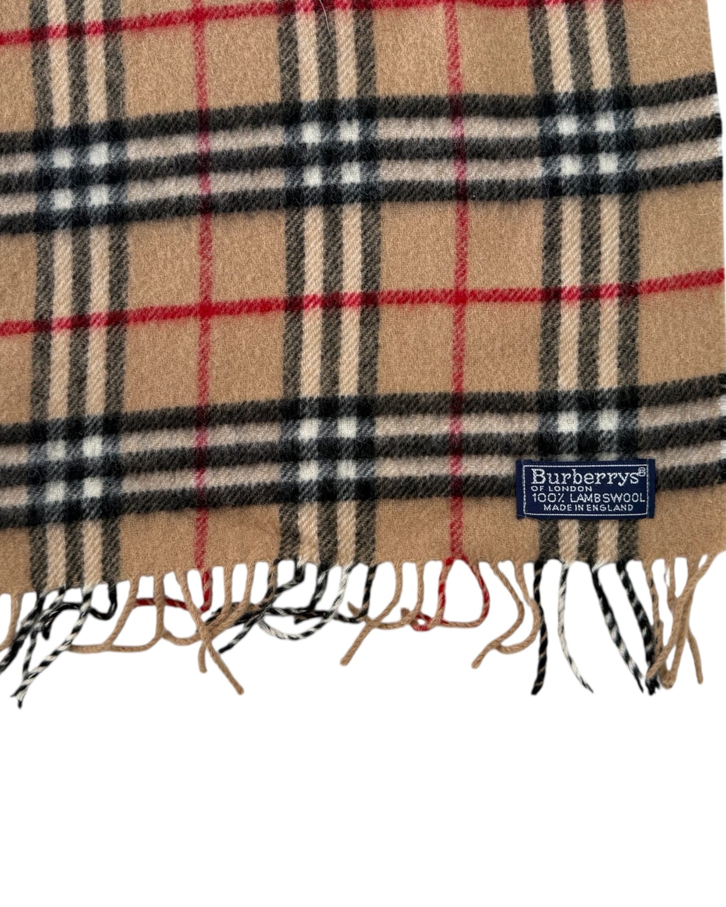 Vintage Burberry Classic Plaid Wool Scarf