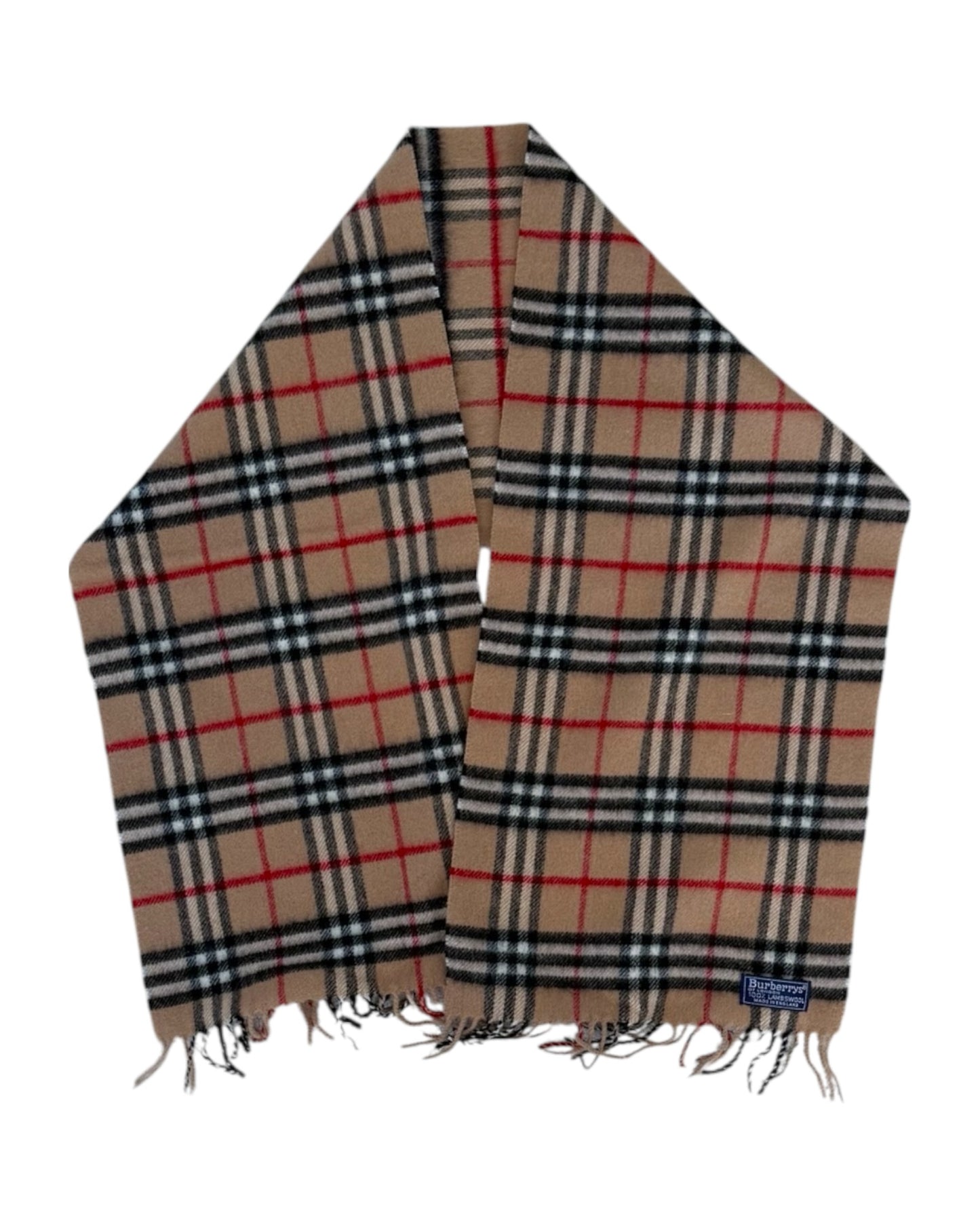 Vintage Burberry Classic Plaid Wool Scarf