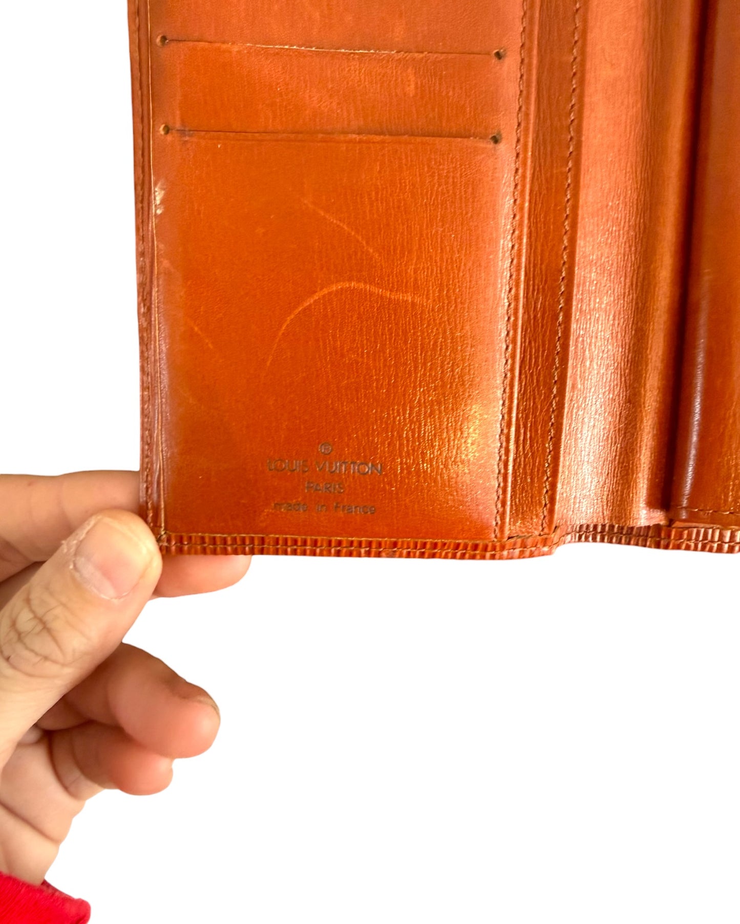 Vintage 1997 Louis Vuitton Brown Epi Leather French Purse Wallet