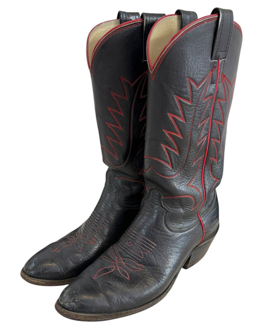 Vintage Olathe Red and Black Cowboy Boots