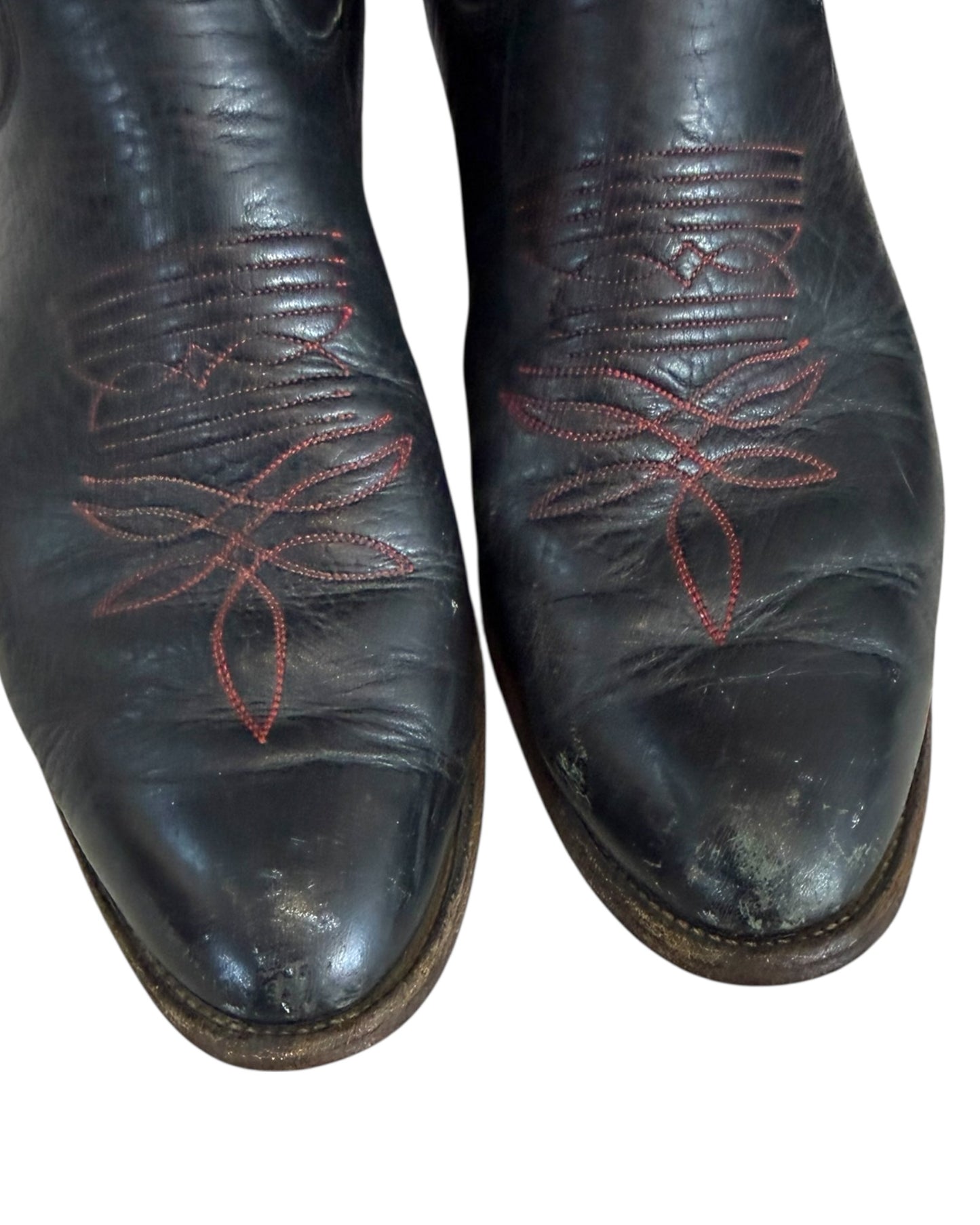 Vintage Olathe Red and Black Cowboy Boots