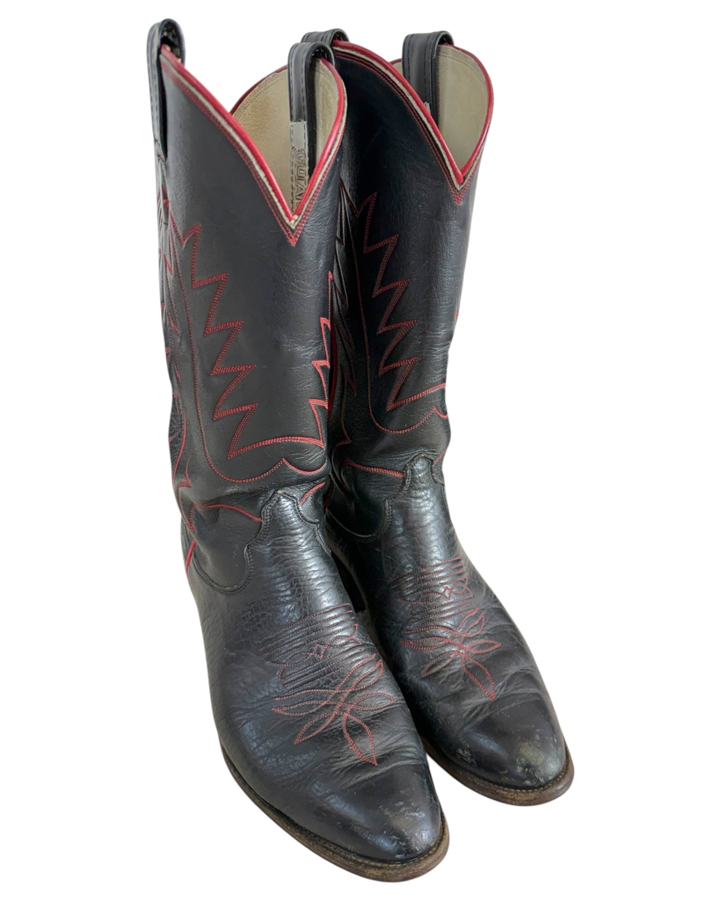 Vintage Olathe Red and Black Cowboy Boots