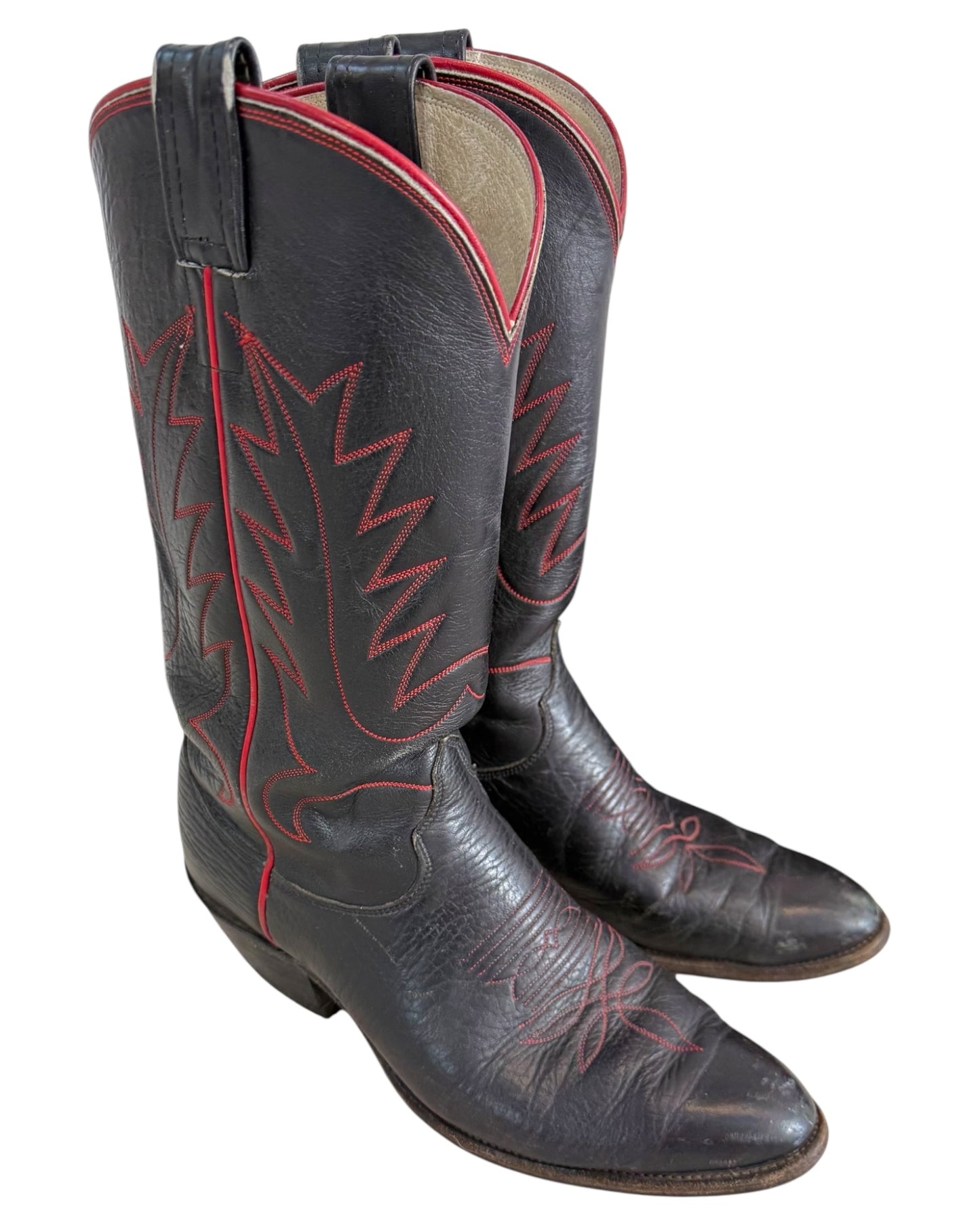 Vintage Olathe Red and Black Cowboy Boots
