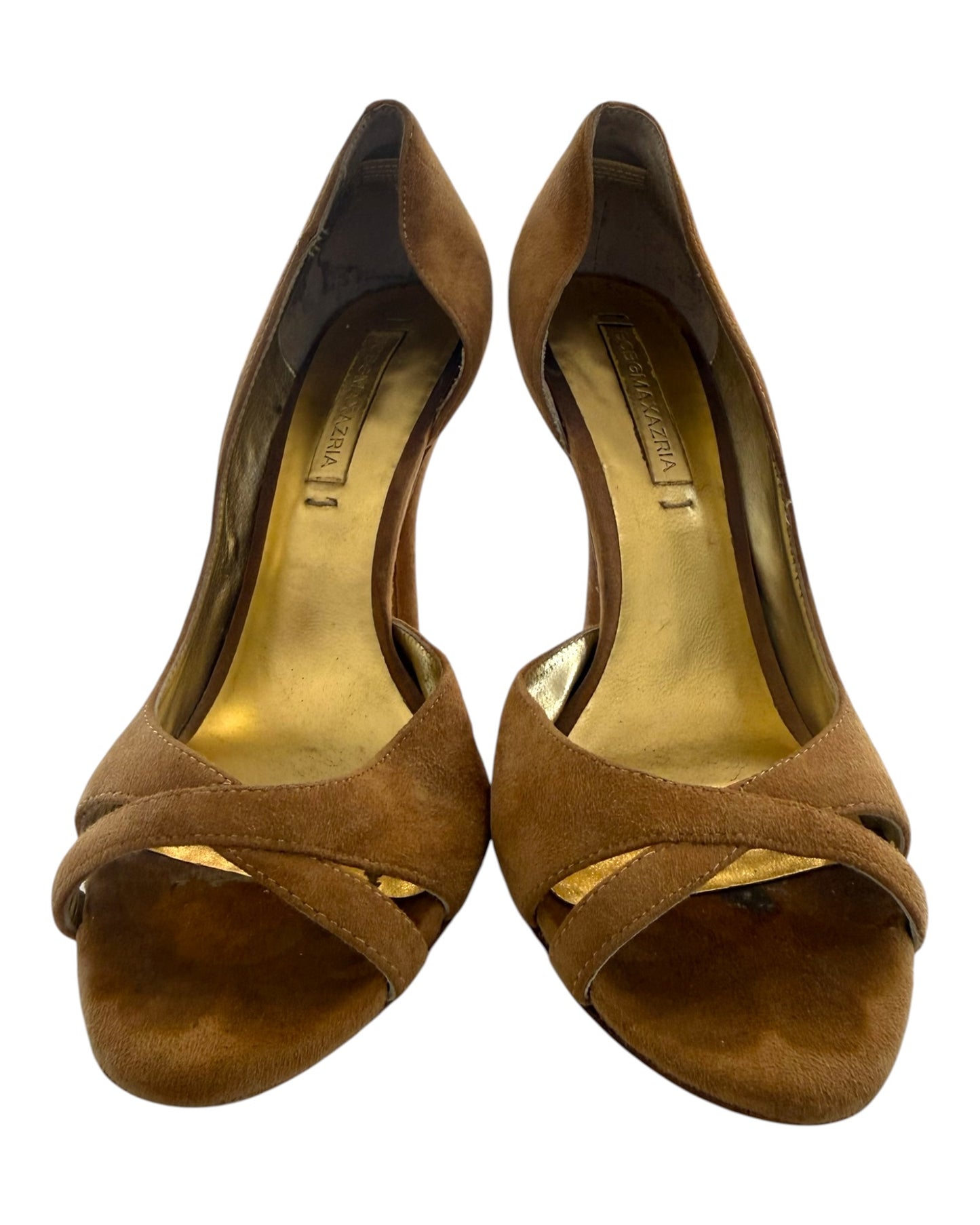 Vintage BCBG Maxazria Gold Suede Heels