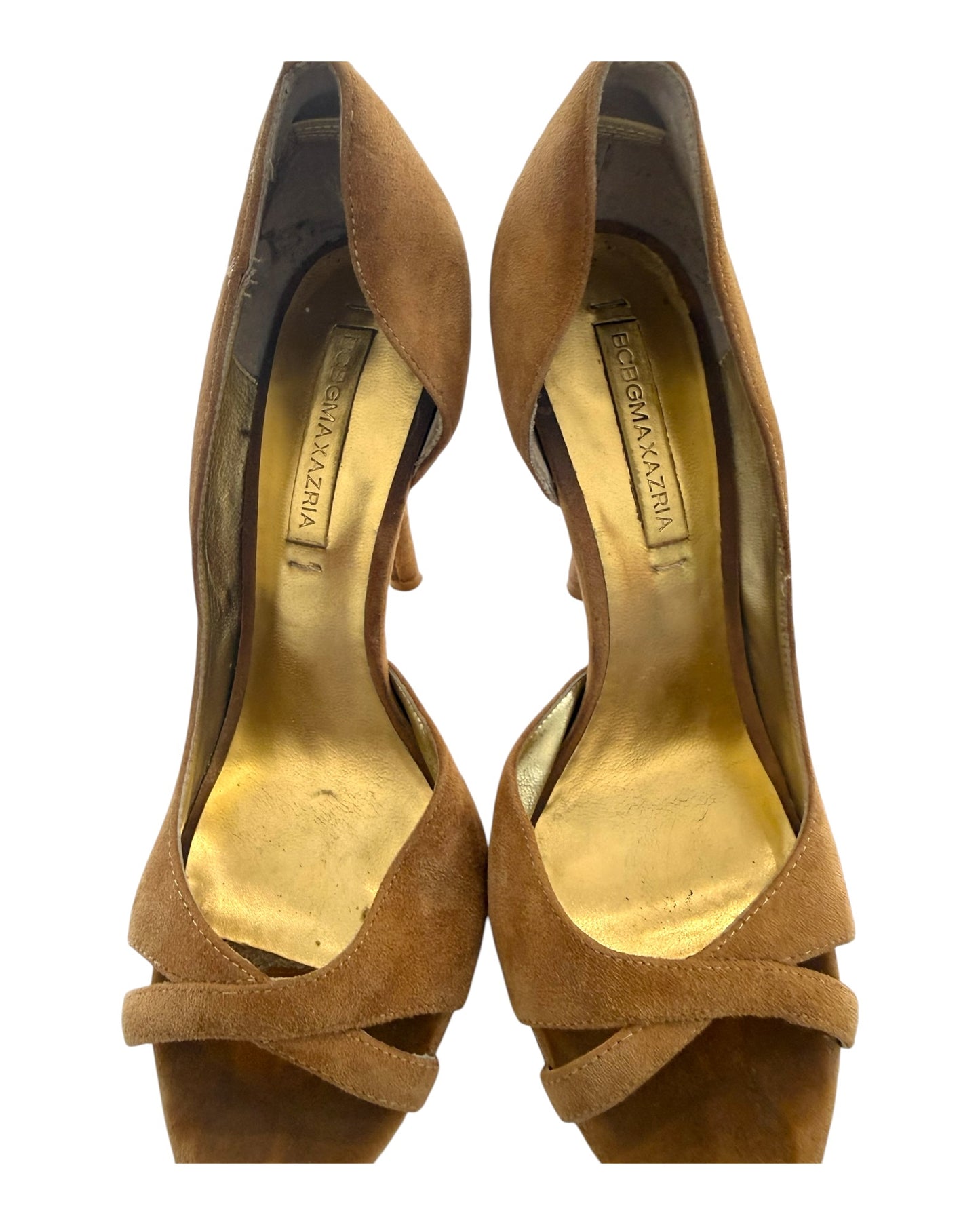 Vintage BCBG Maxazria Gold Suede Heels