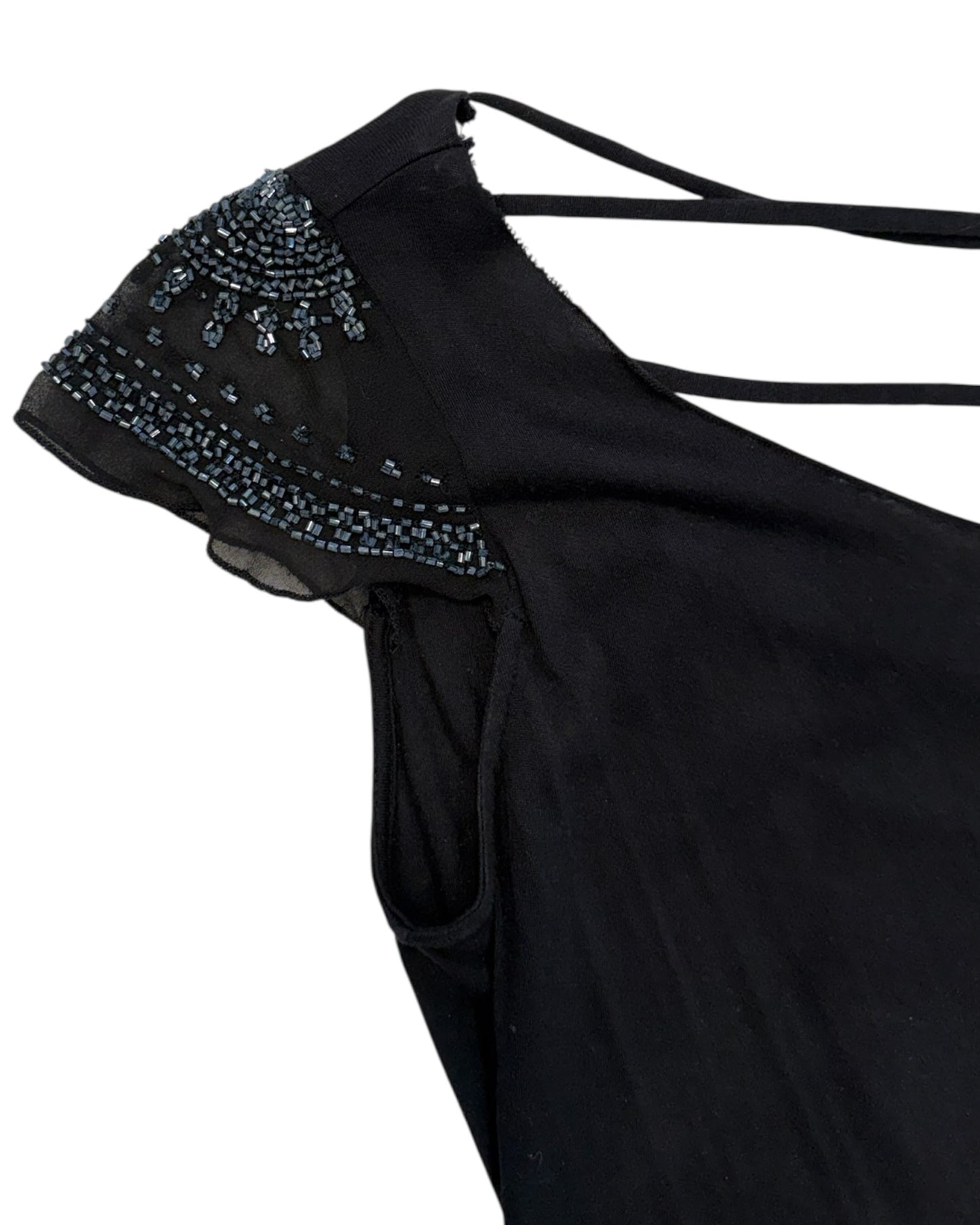 Vintage Y2K Beaded Black Tee