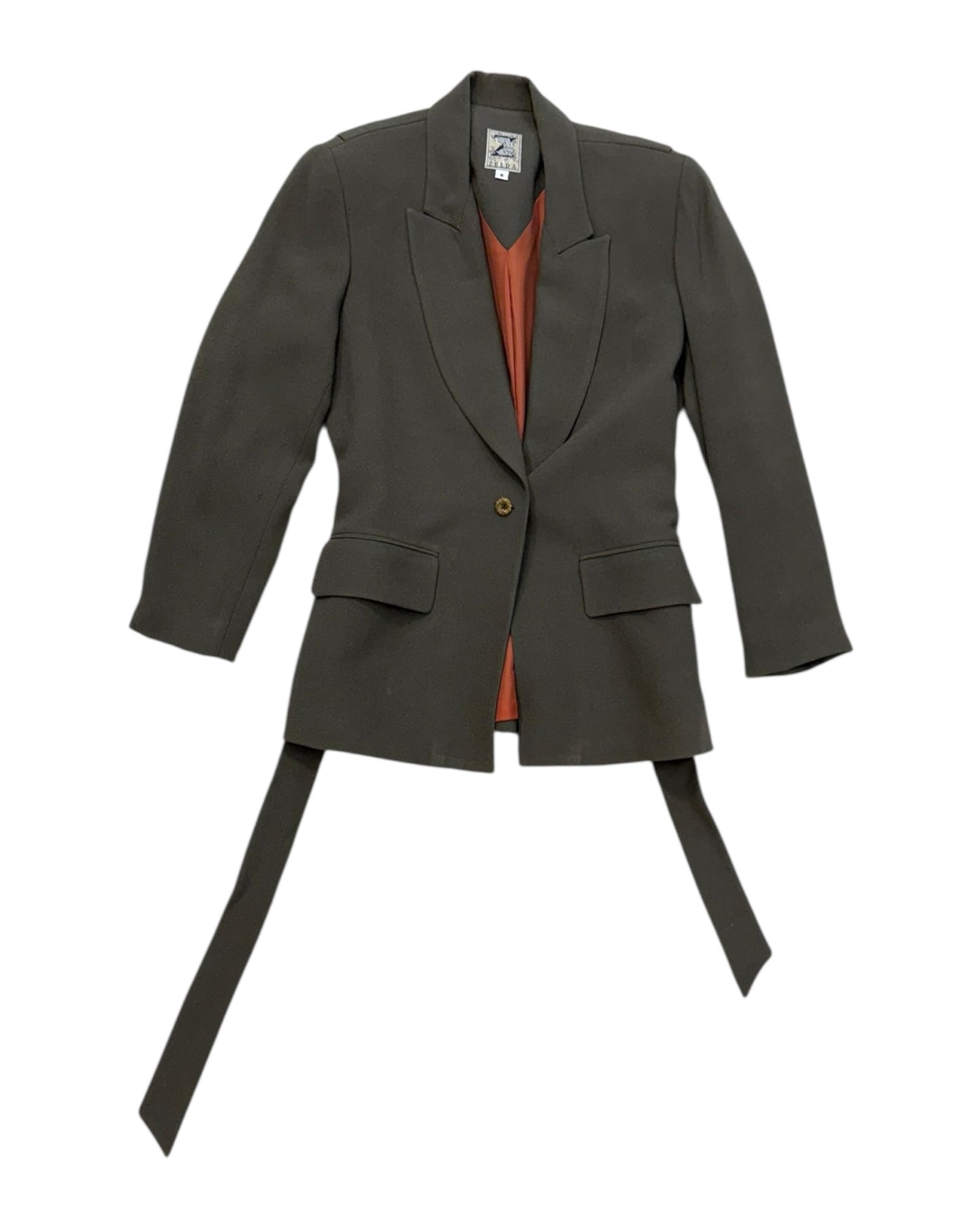 Vintage Zelda Army Green Belted Blazer