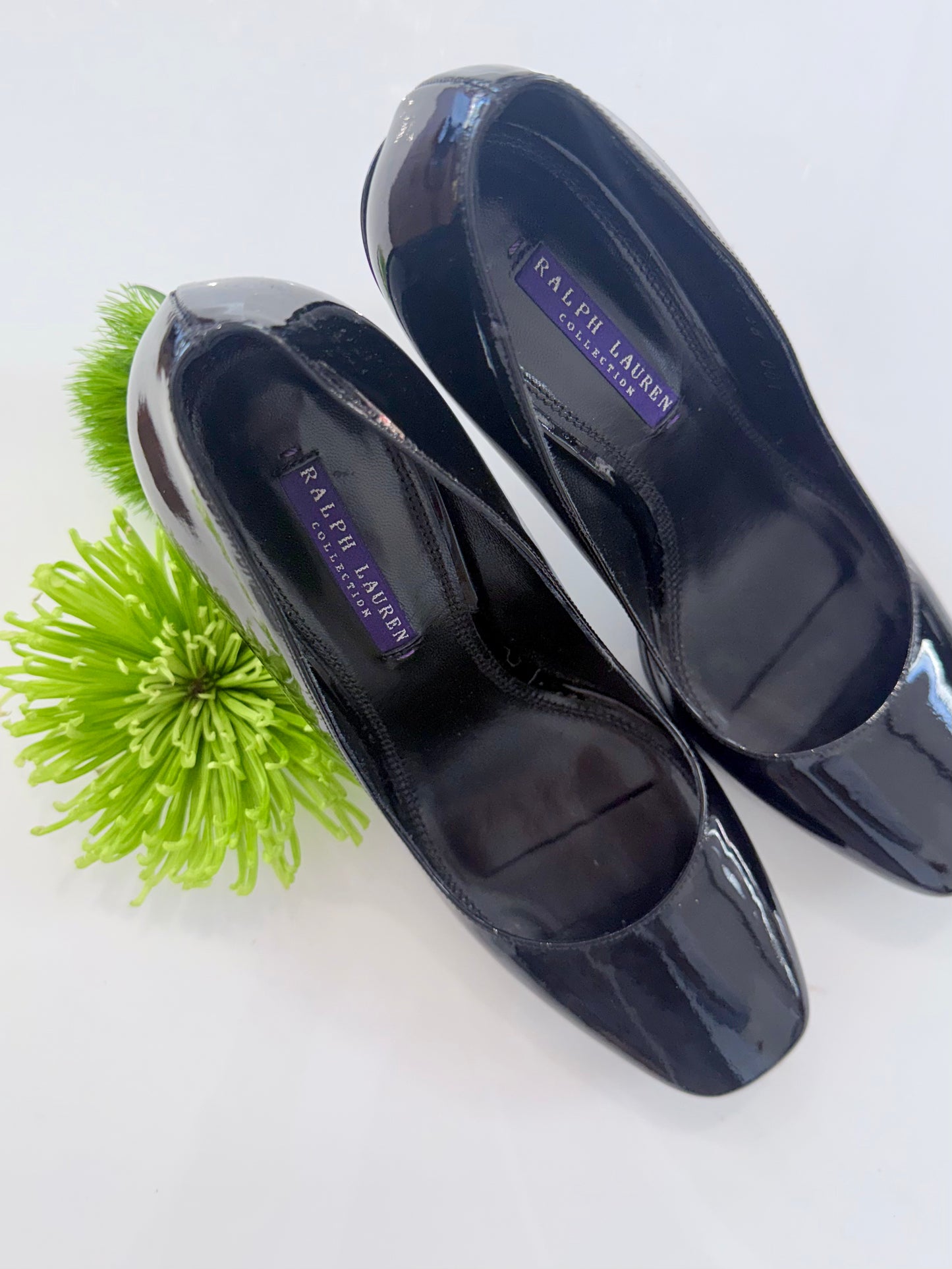 Vintage Ralph Lauren Purple Label Black Patent Leather Heels