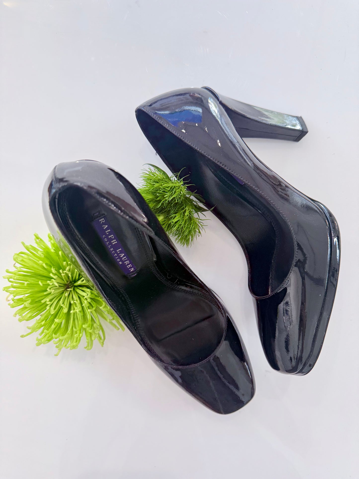 Vintage Ralph Lauren Purple Label Black Patent Leather Heels