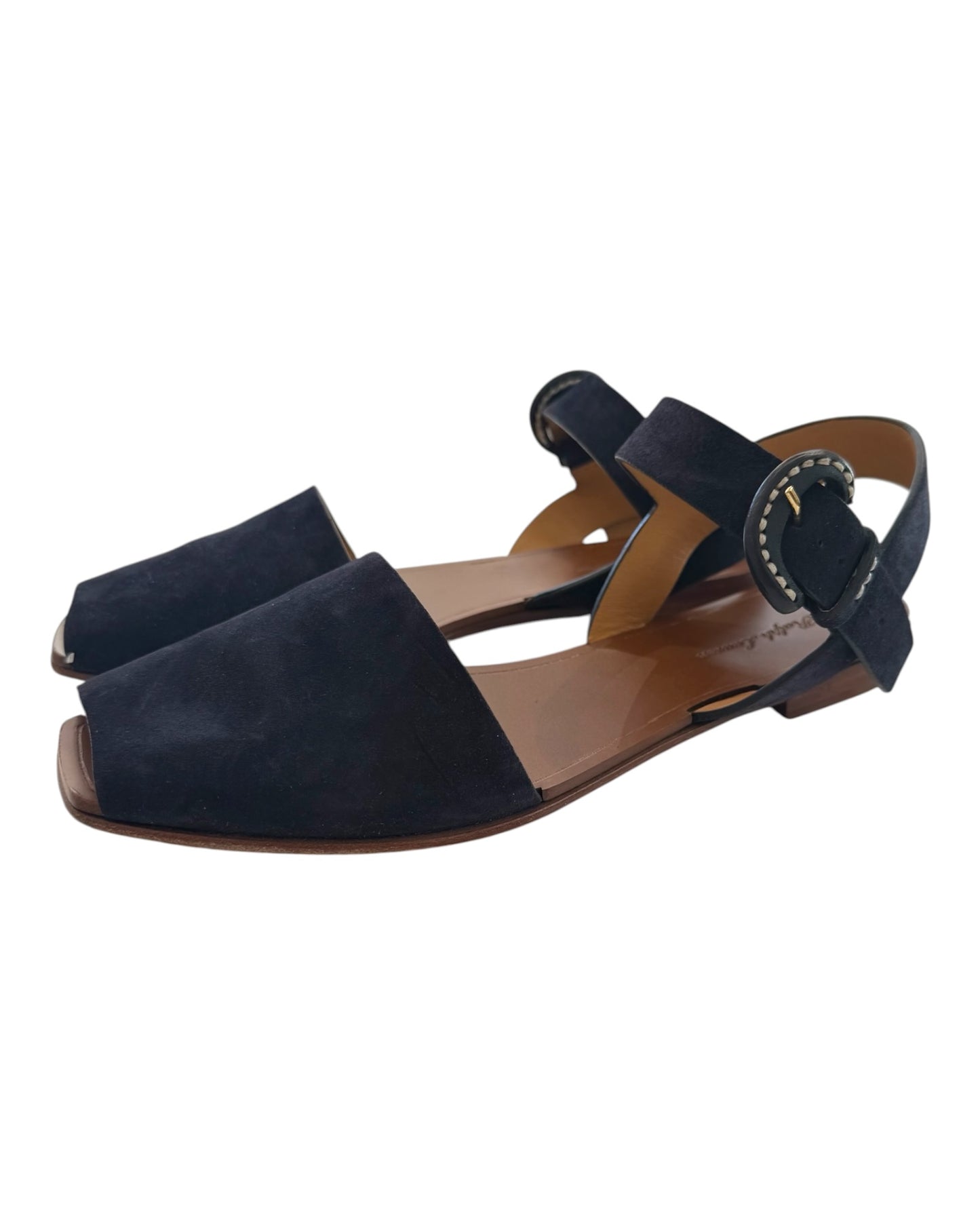 Pre-Loved Ralph Lauren Navy Blue Suede Sandals