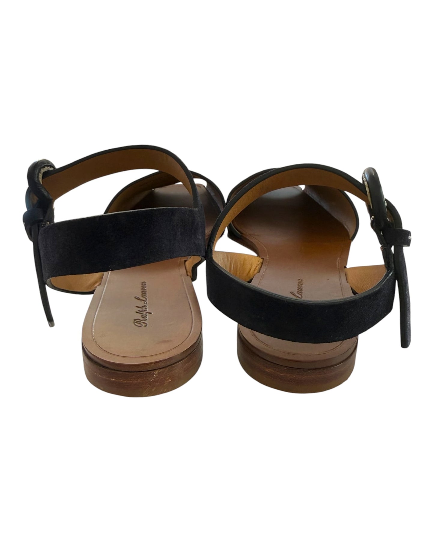 Pre-Loved Ralph Lauren Navy Blue Suede Sandals