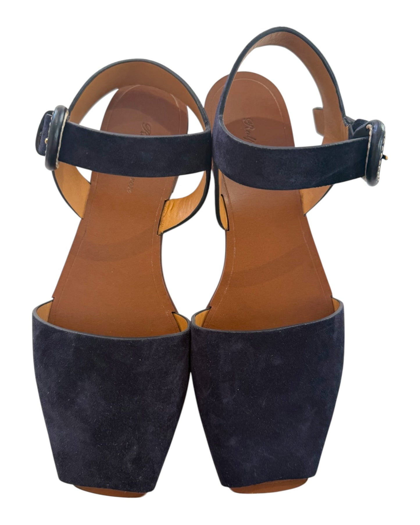 Pre-Loved Ralph Lauren Navy Blue Suede Sandals