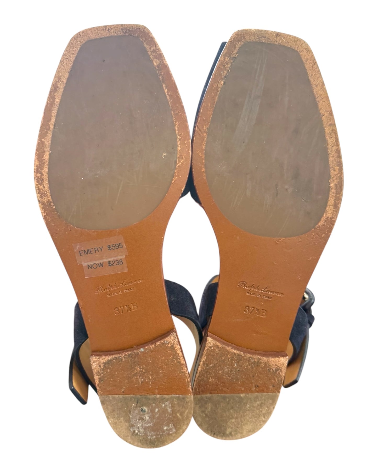 Pre-Loved Ralph Lauren Navy Blue Suede Sandals