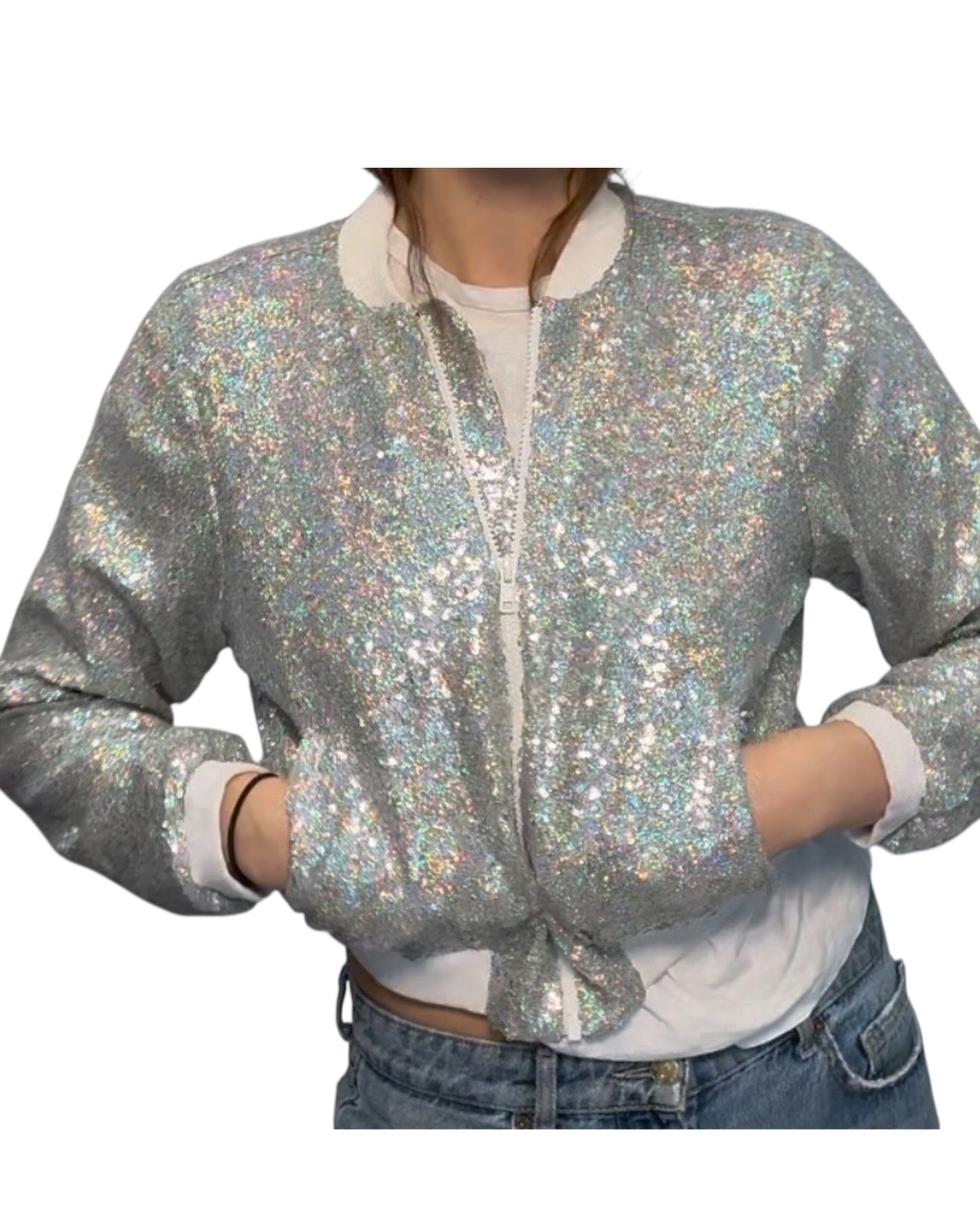 Pre-Loved House of Mua Mua Sequin Bomber Jacket