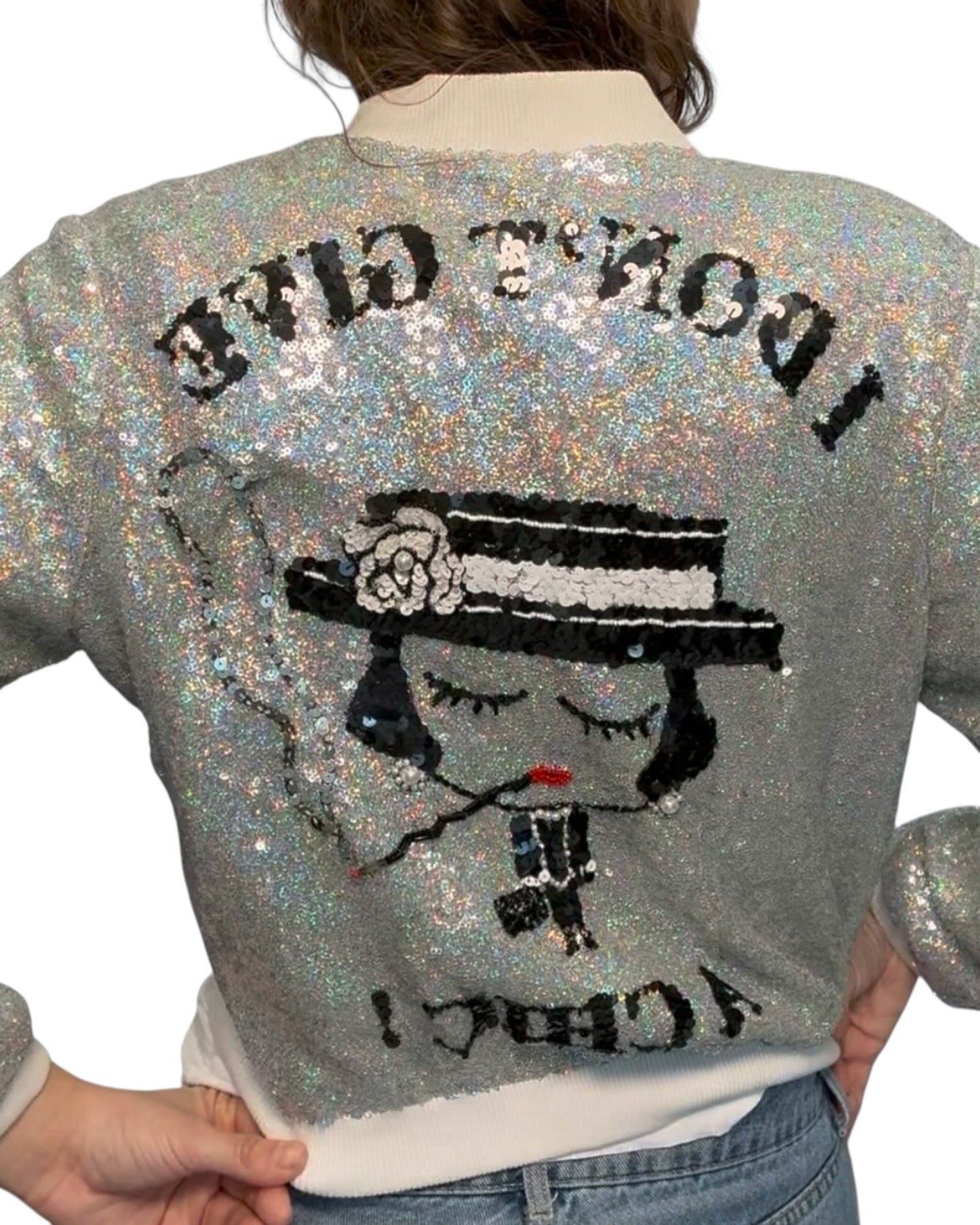 Pre-Loved House of Mua Mua Sequin Bomber Jacket