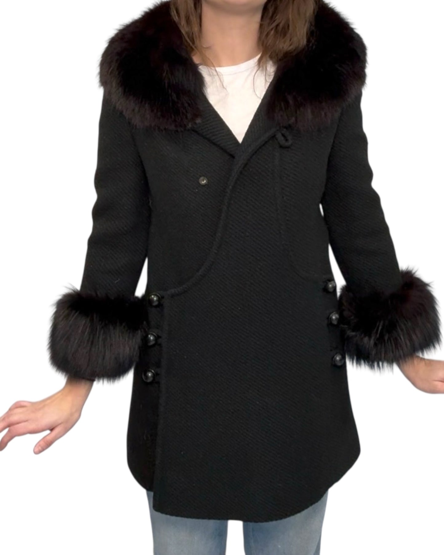 Vintage Pickfair Place Fur and Wool Coat