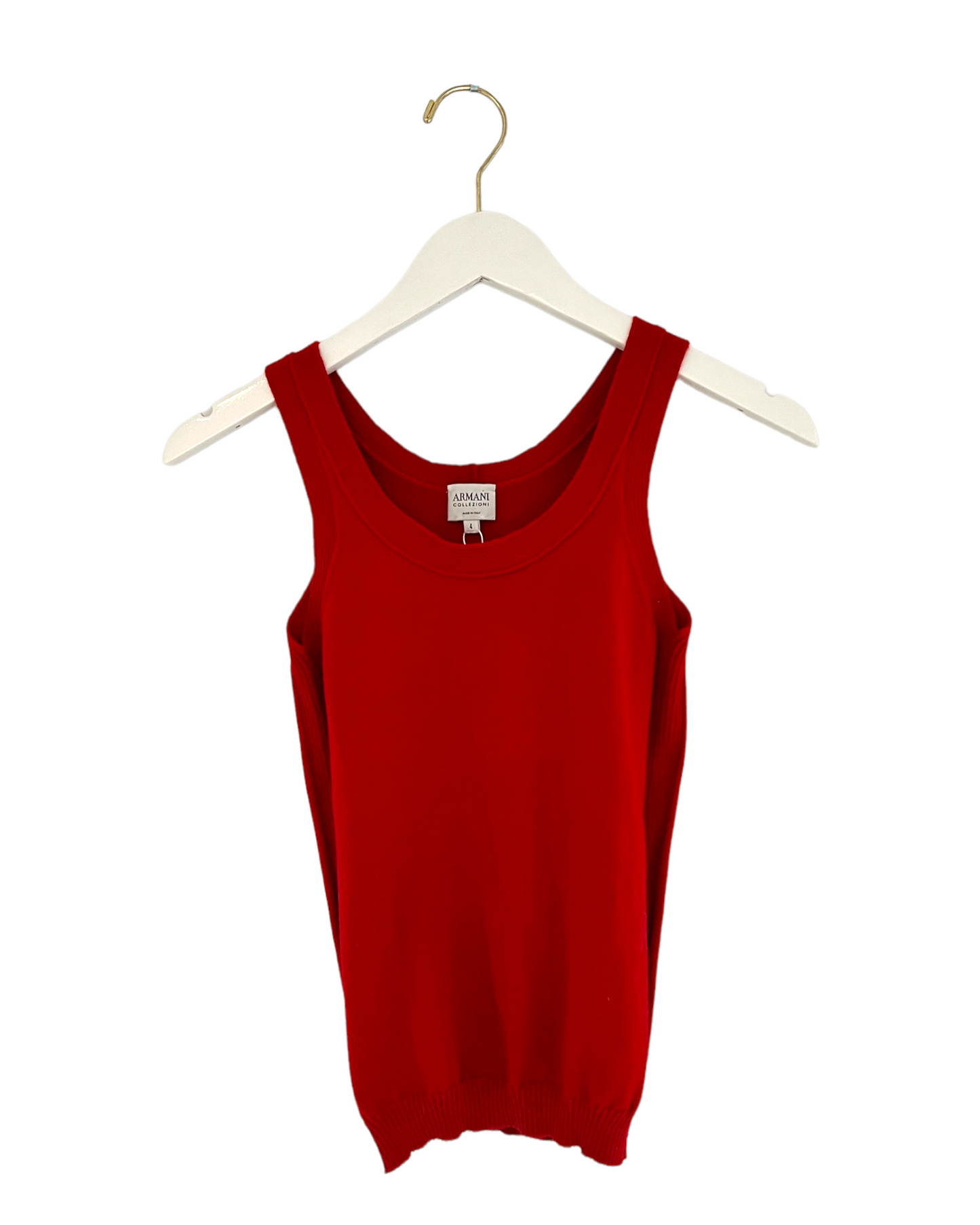Pre-Loved Red Knit Armani Tank Top
