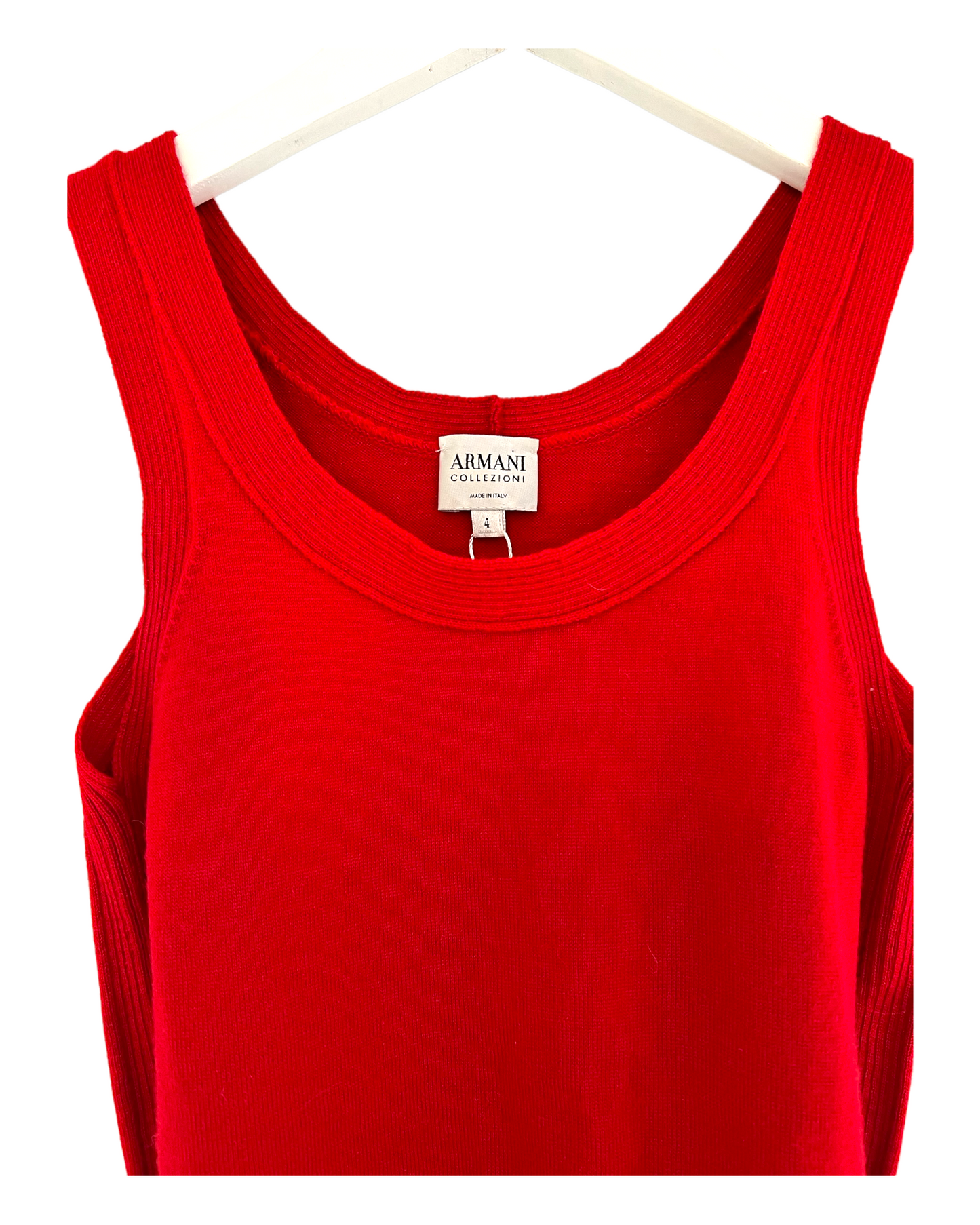 Pre-Loved Red Knit Armani Tank Top