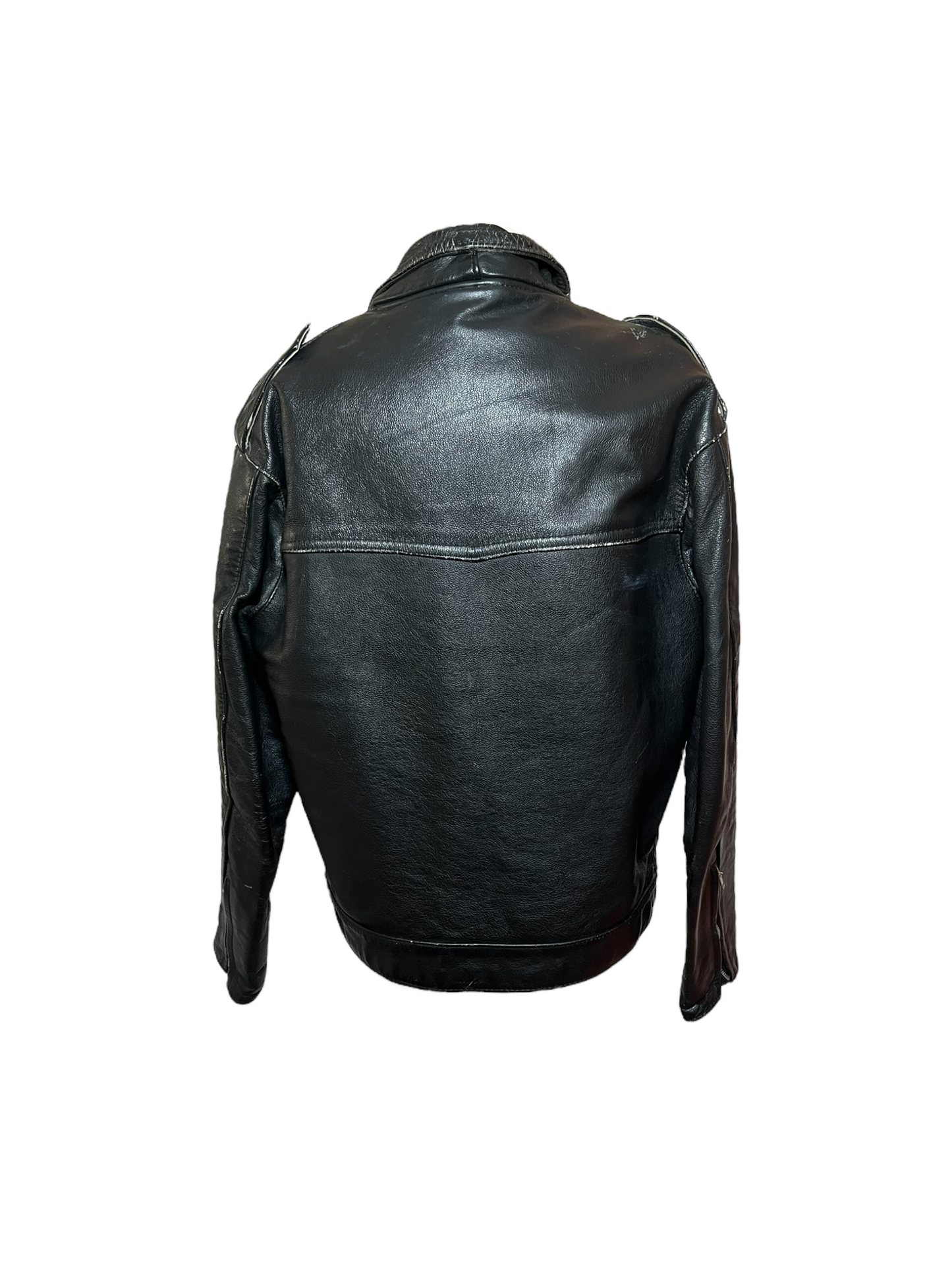 Vintage Leather Jacket with Red Lining