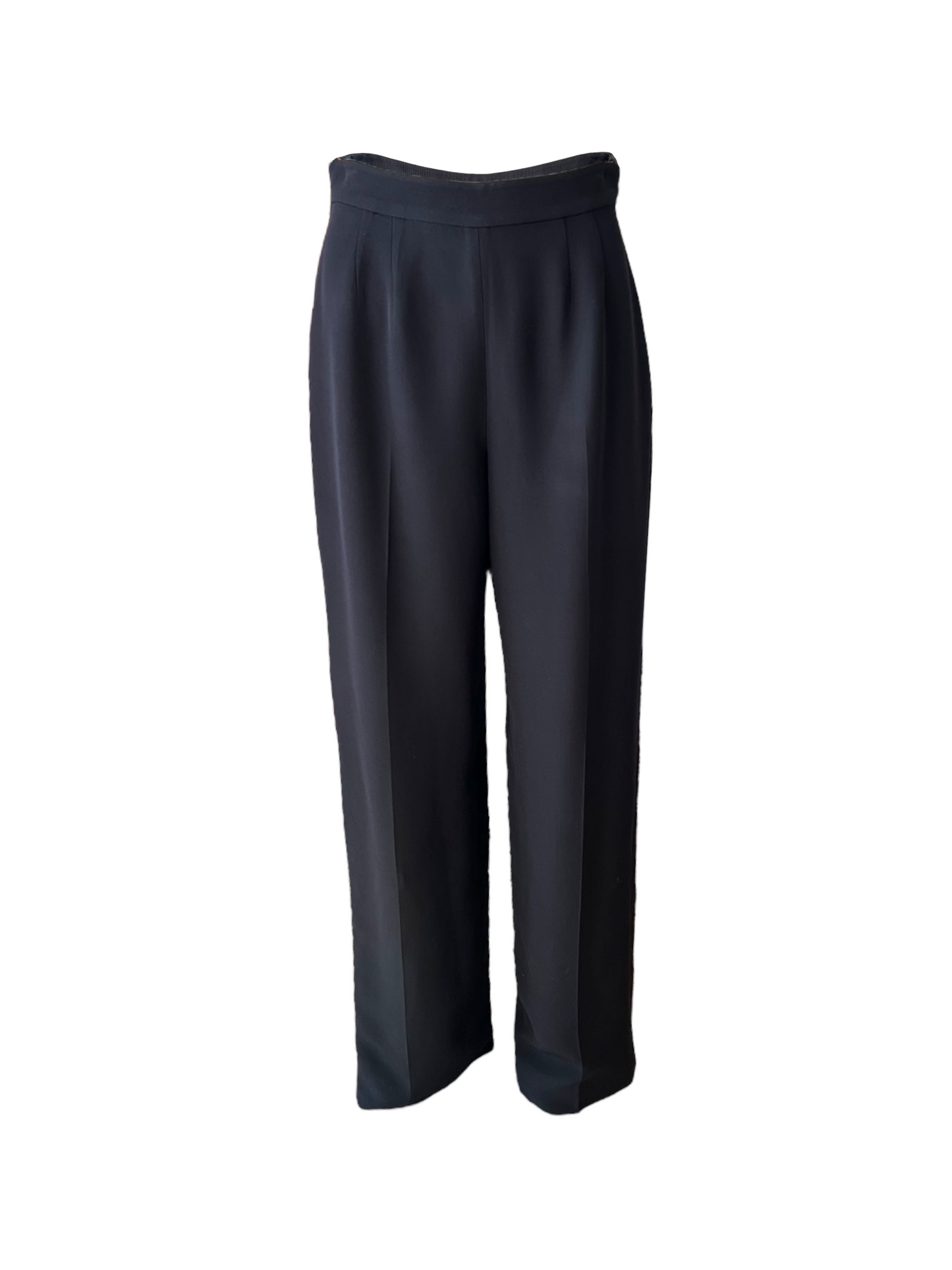 Vintage Giorgio Armani Wide-Leg Trousers with Black Piping