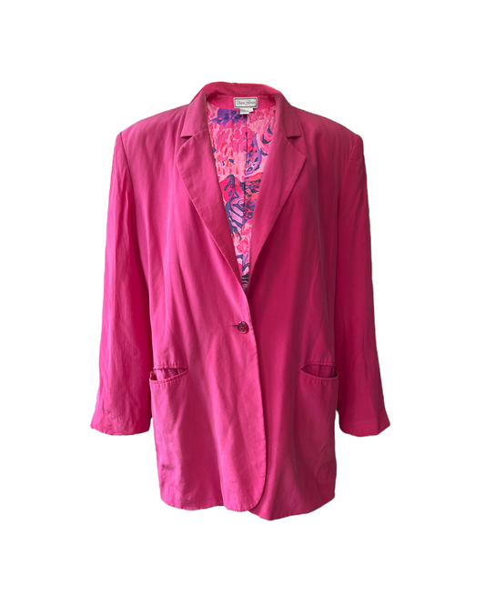 Vintage 1980's Pink Silk Blazer