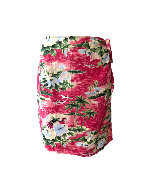 Vintage Hawaiian Mini Wrap Skirt