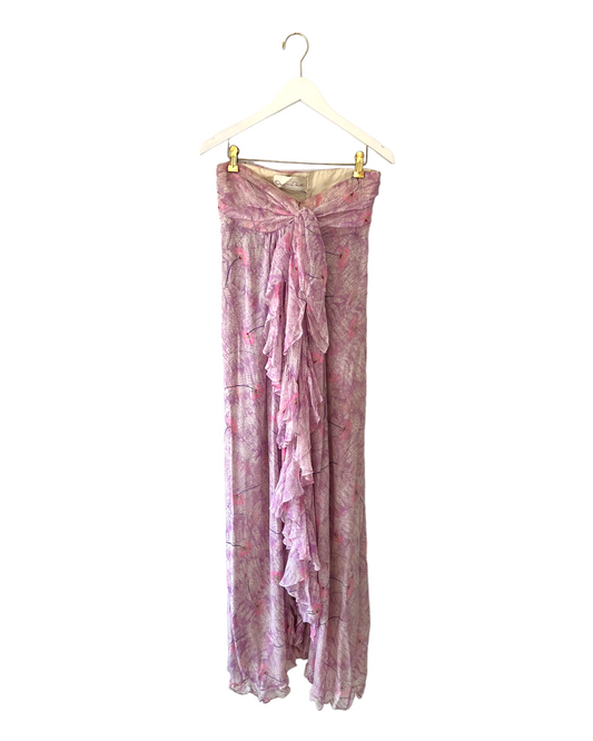 Vintage 1980's Oscar De La Renta Purple Floral Gown