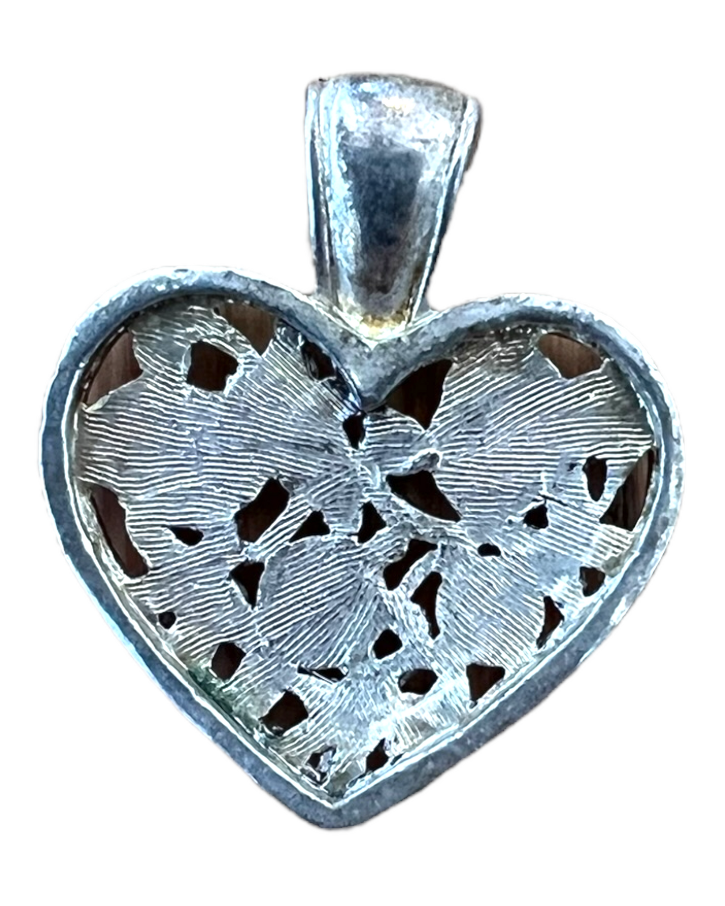 Vintage Silver and Pink Heart Charm