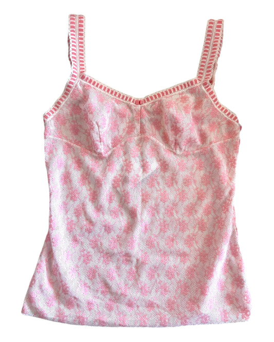 Vintage Harro Pink Lace Tank Top